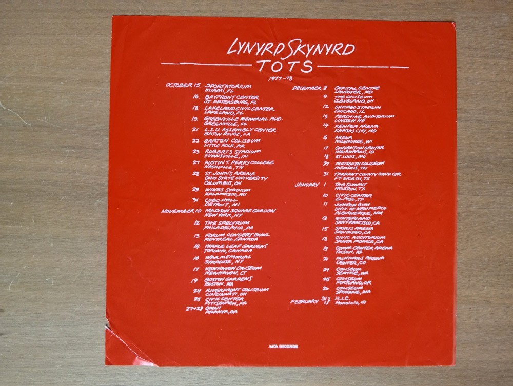 Lynyrd Skynyrd – Street Survivors Vinyl LP 1977 McA-3029 Flames Cover /1 Insert