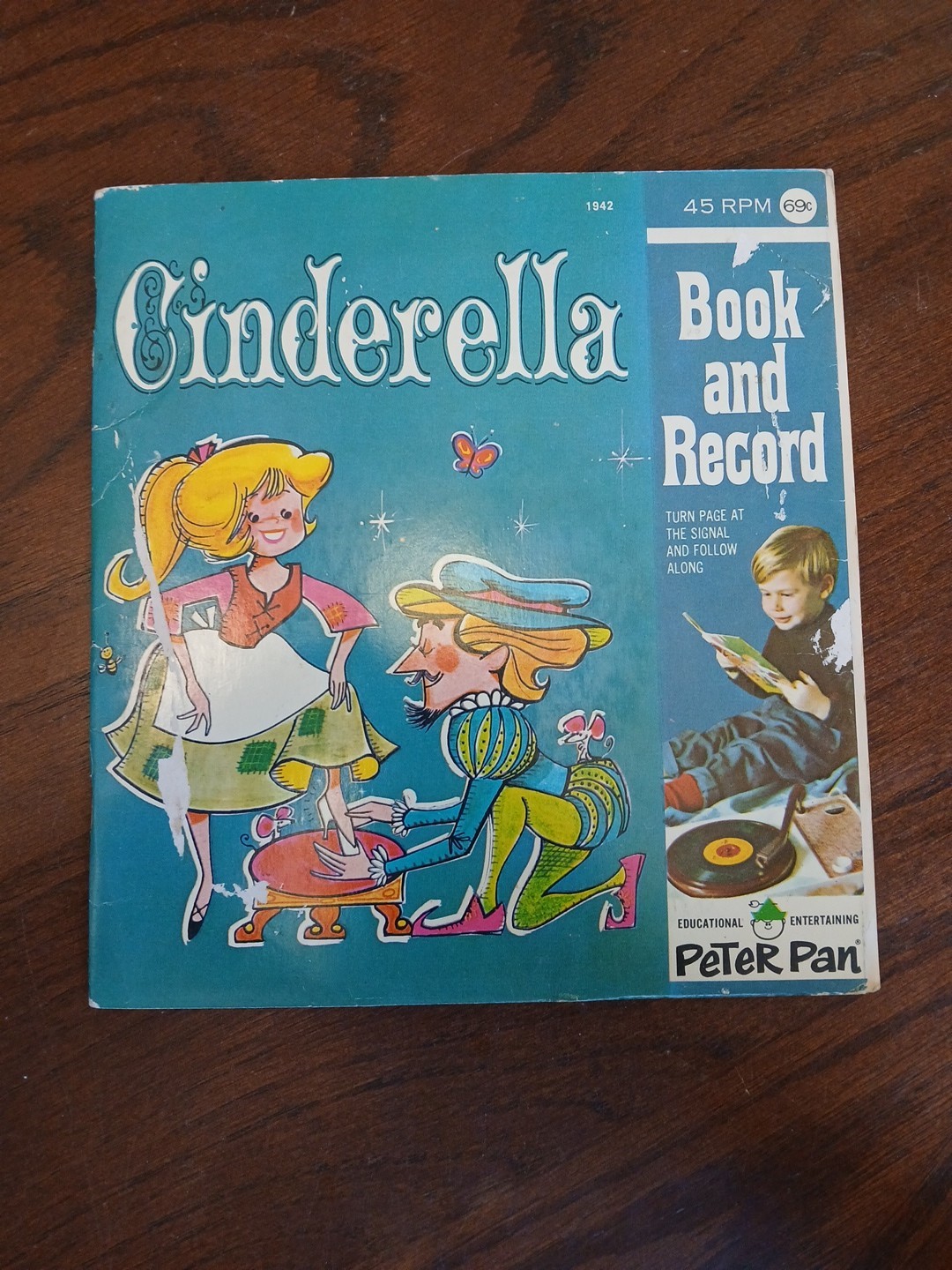 Cinderella Book & Record 45 RPM #1942 By Peter Pan Records, Children’s