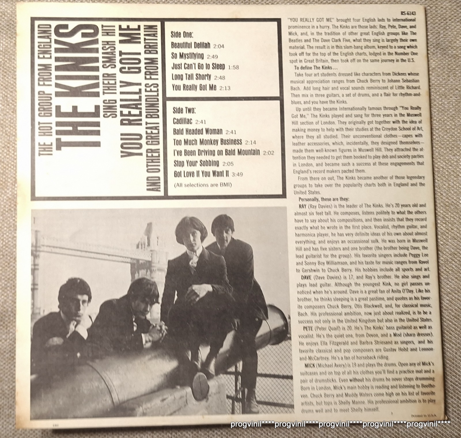 The Kinks ‎– You Really Got Me LP Vinyl rock 1968, Stereo, Santa Maria pressing