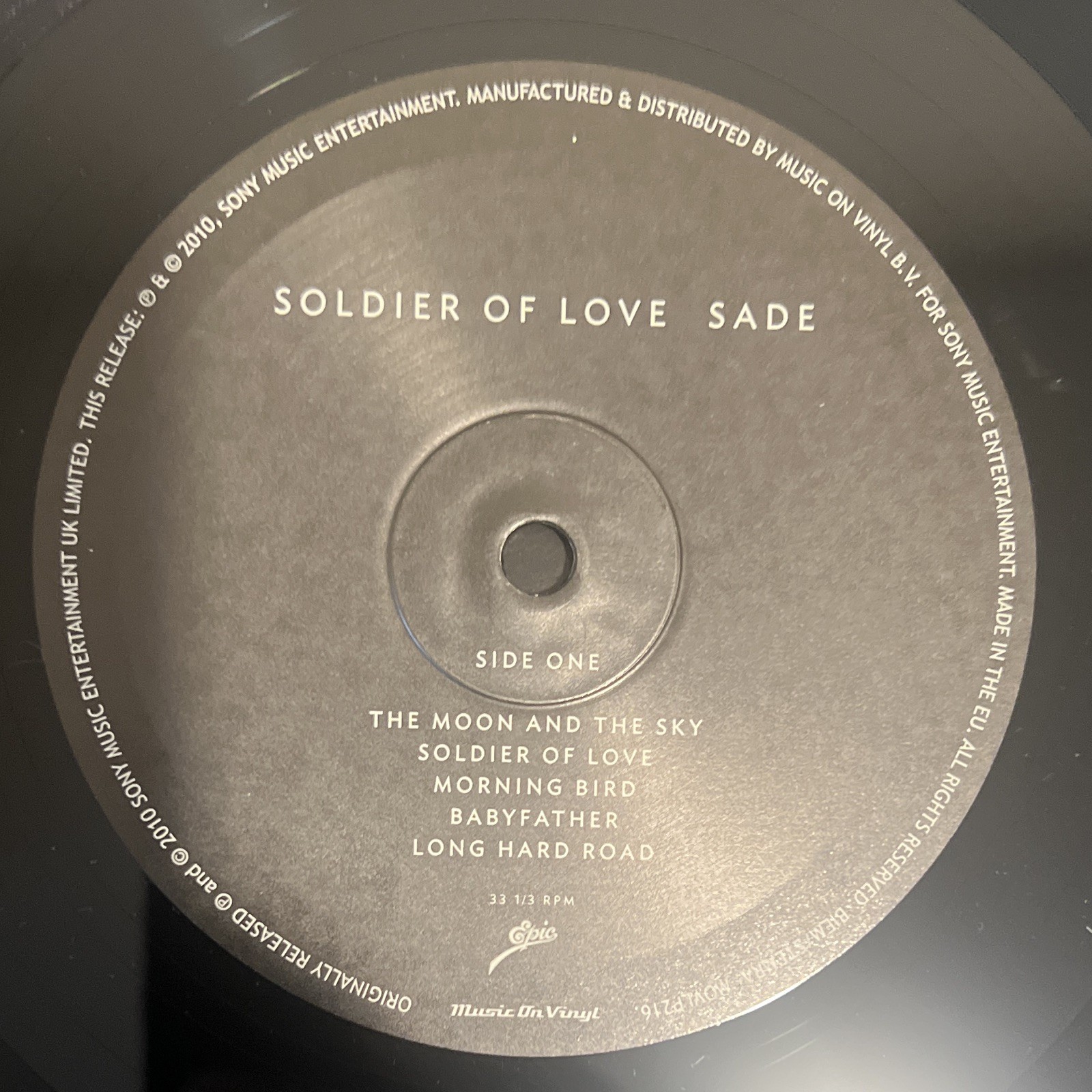 Sade – Soldier of Love – 2010 Music On Vinyl Audiophile Press (Europe) 180g