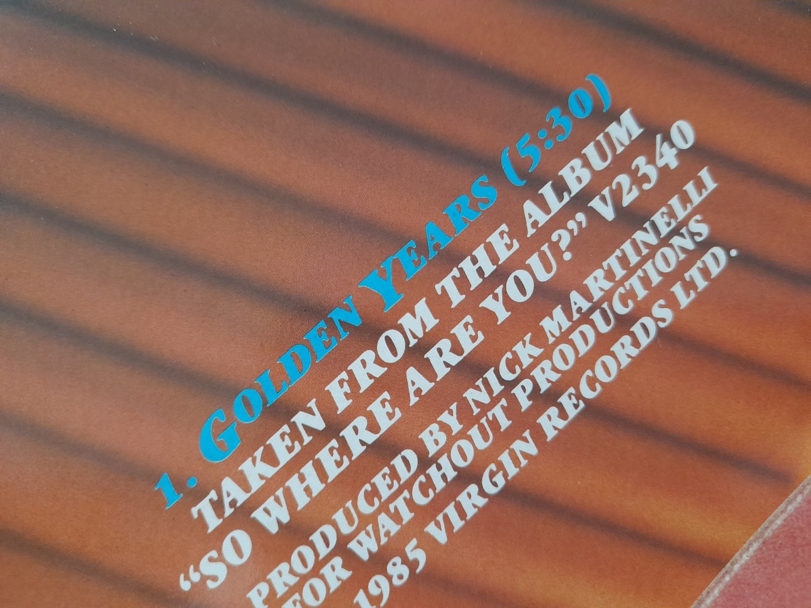 Loose Ends – Golden Years 12″ Single EX