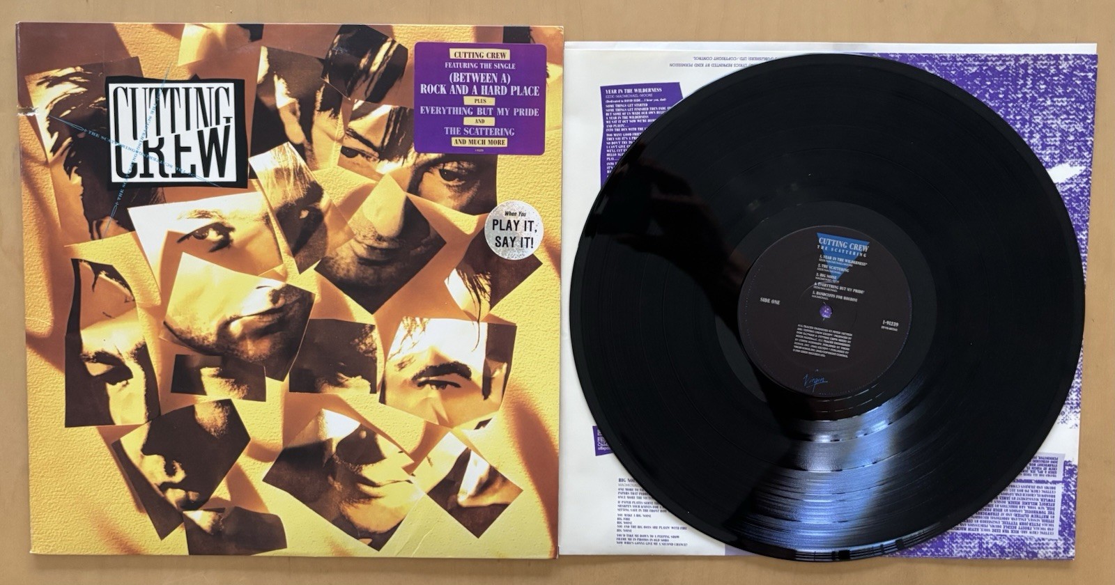 Cutting Crew The Scattering PROMO LP 1989 Hype Stickers Rock & A Hard Place NM