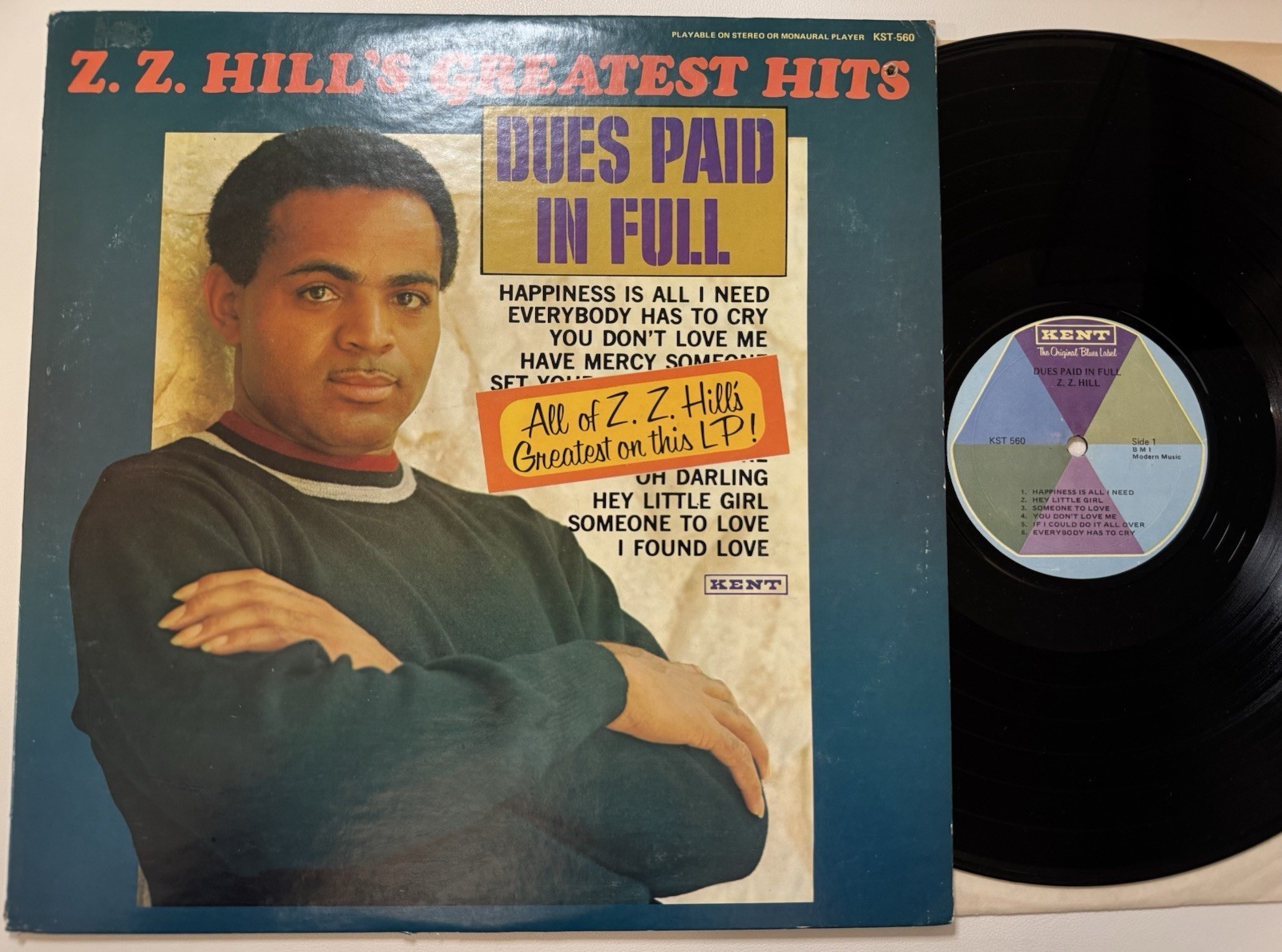 Z.Z. Hill – Greatest Hits – Dues Paid In Full (LP, Comp) 1971 Kent KST 560