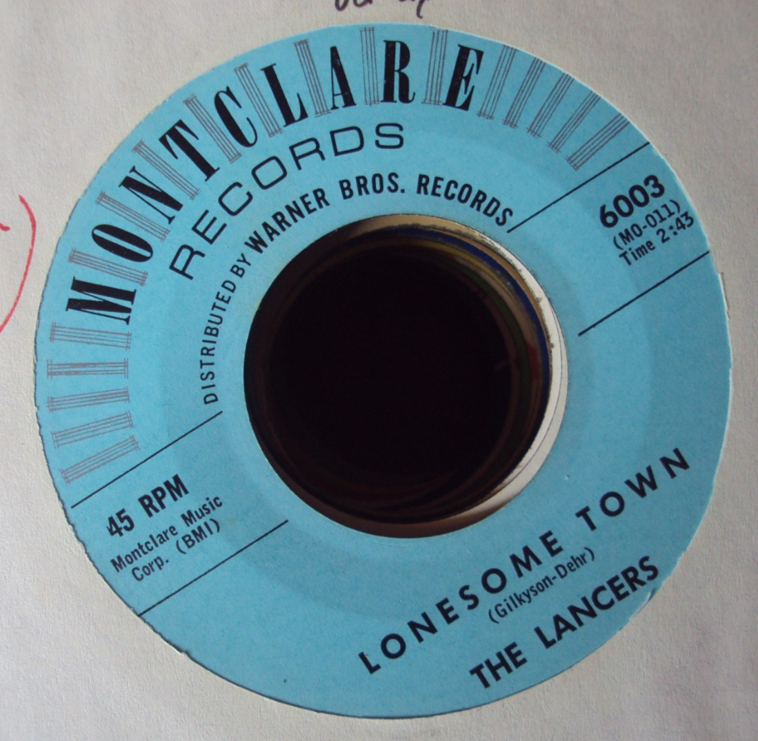LANCERS Lonesome Town/Young In Love 7″ 45 early-60’s oldies pop Montclare