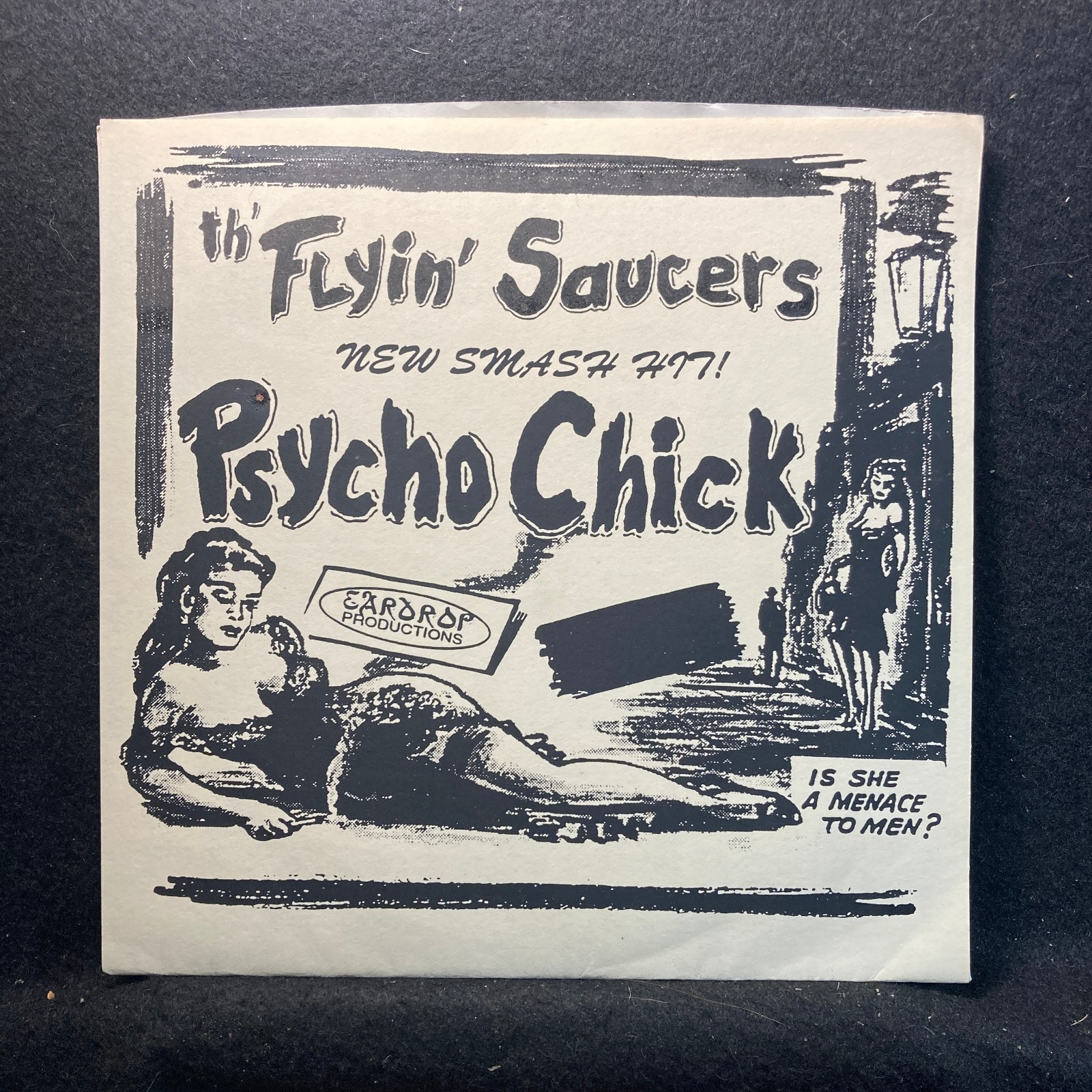 Psycho Chick/Mo’ Money by The Flyin’ Saucers/Gut Piston (Eardrop) 7″ Green EX