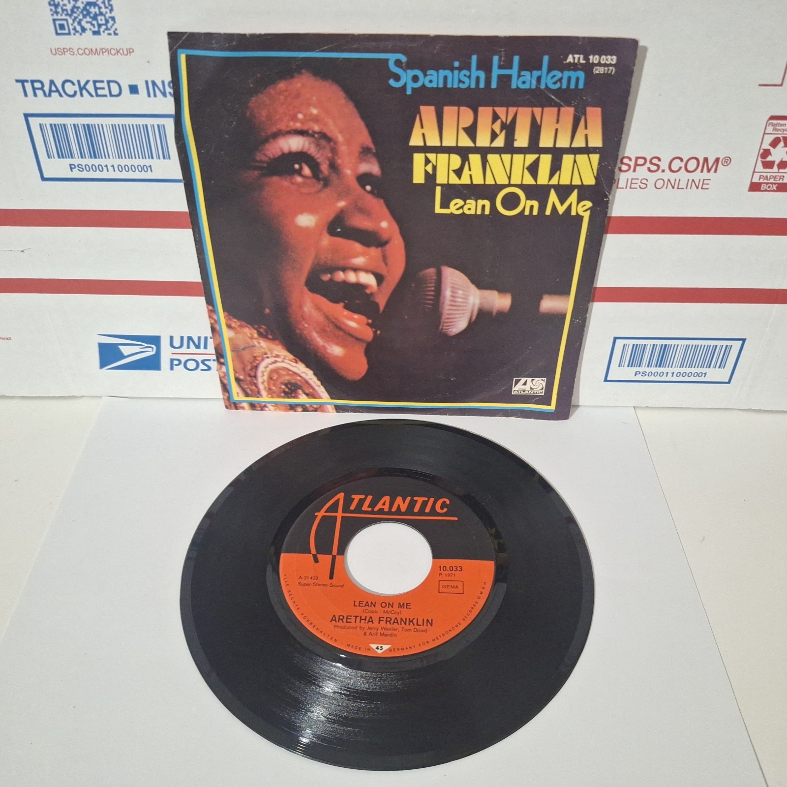 Aretha Franklin Spanish Harlem Lean On Me Vinyl 70s Soul Atlantic ATL 10 033 Sle