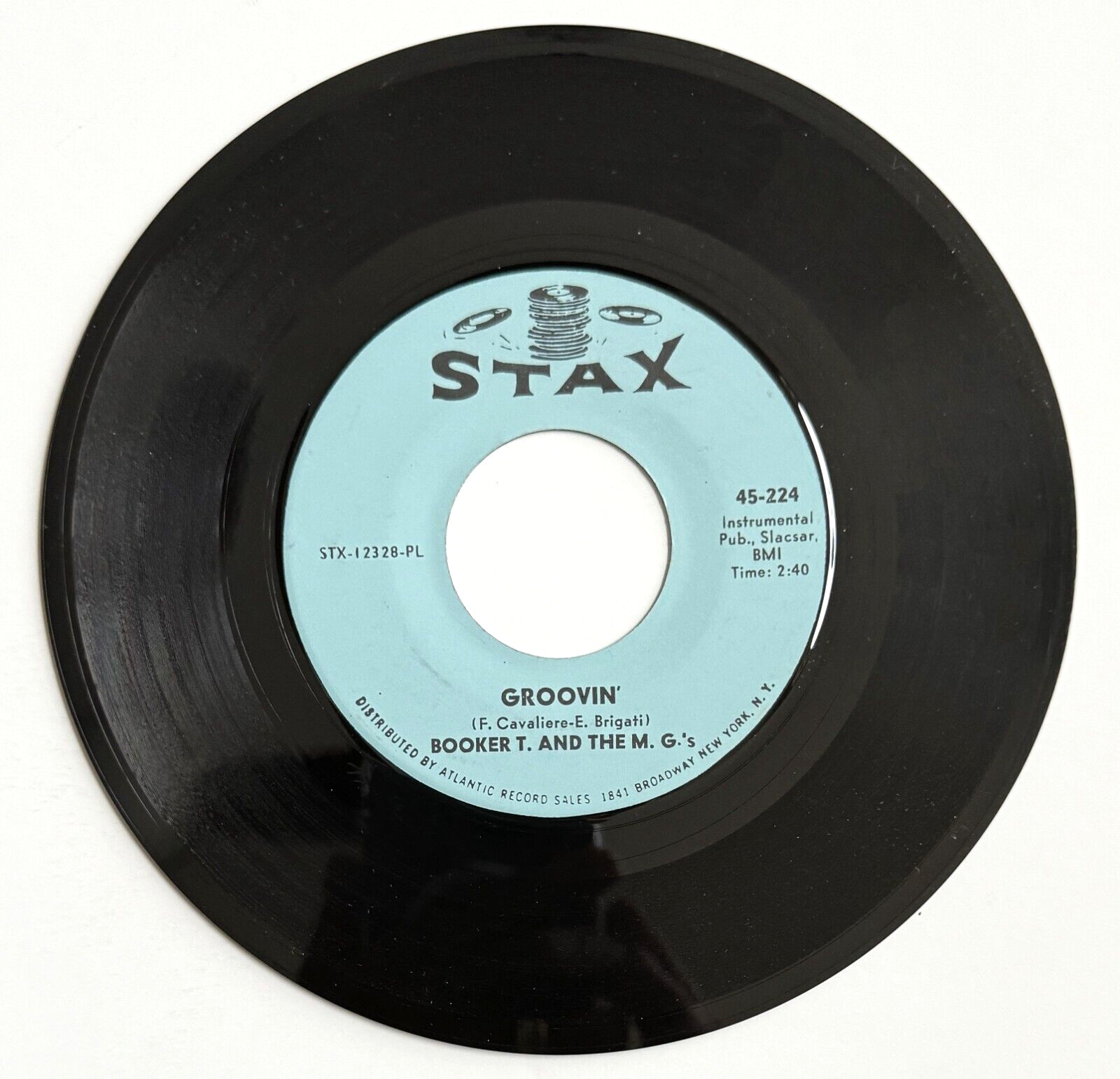 Booker T. & The MG’s – Groovin’ / Slim Jenkin’s Place – 1967 Stax 45‑224 – 45 EX