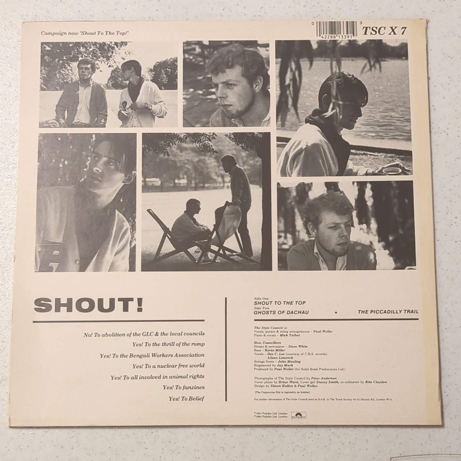 The Style Council Shout! 12″ Black Vinyl Single 45 RPM Polydor TSC X 7 1984 UK