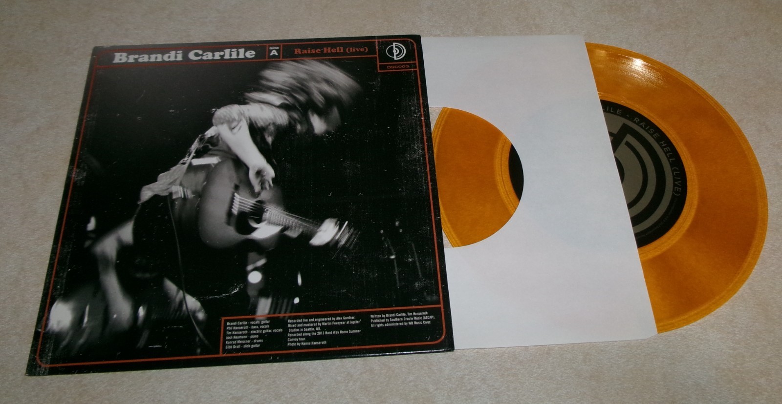 Gold Vinyl RSD 2013 Split 7″ 45 RPM Brandi Carlile /The Lone Bellow EX