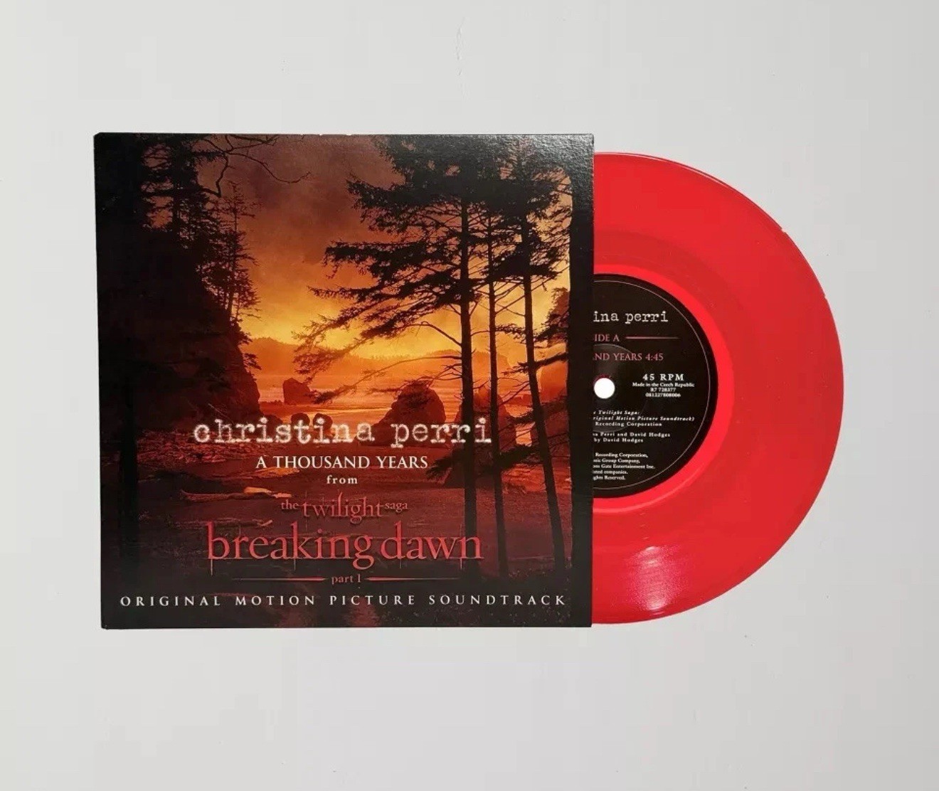 Twilight Breakign Dawn Christina Perri Thousand Years 7″ red vinyl New Seal