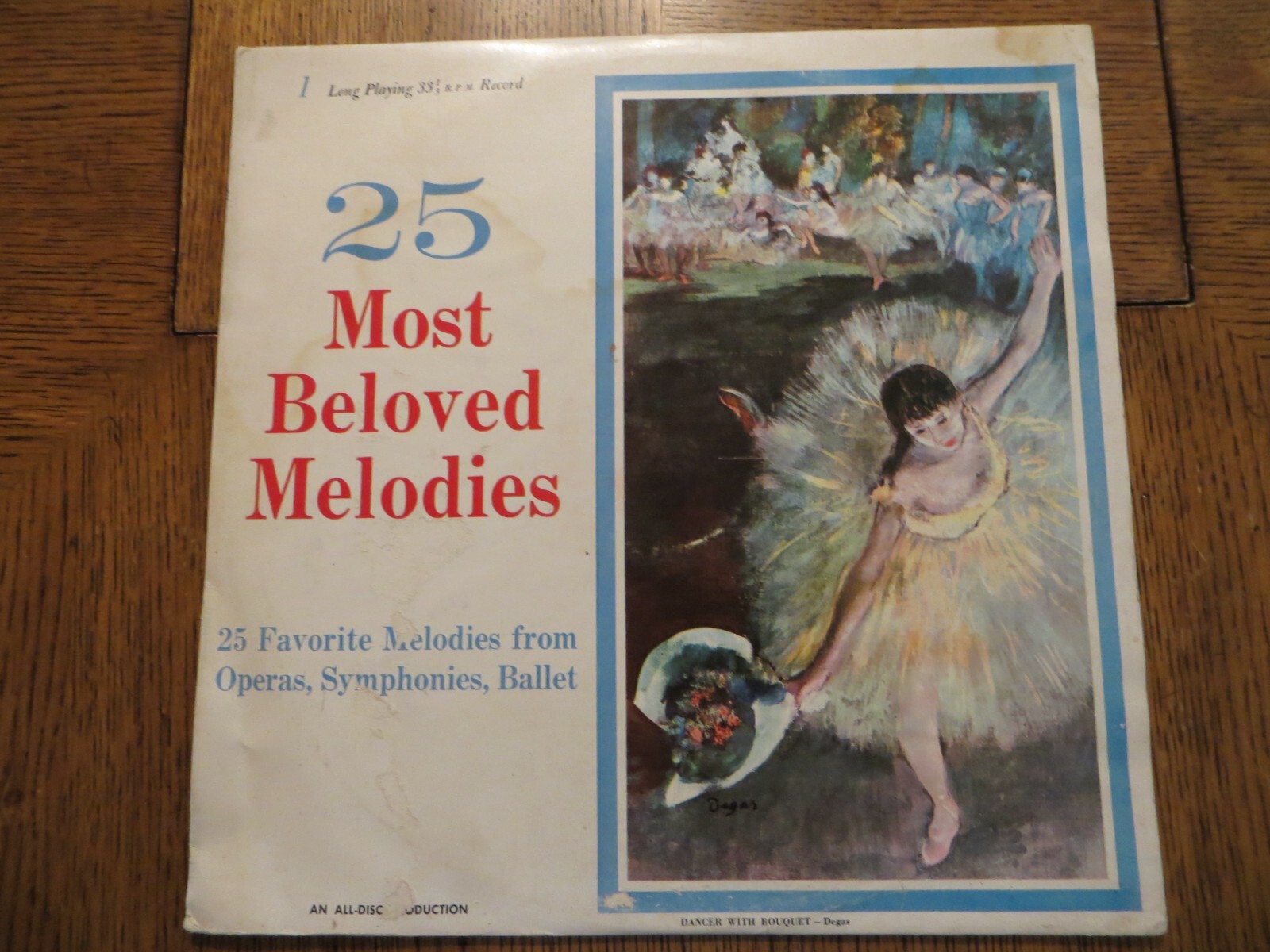 Various – 25 Most Beloved Melodies – 1967 – All Disc SBMN Vinyl LP G/G+!!!