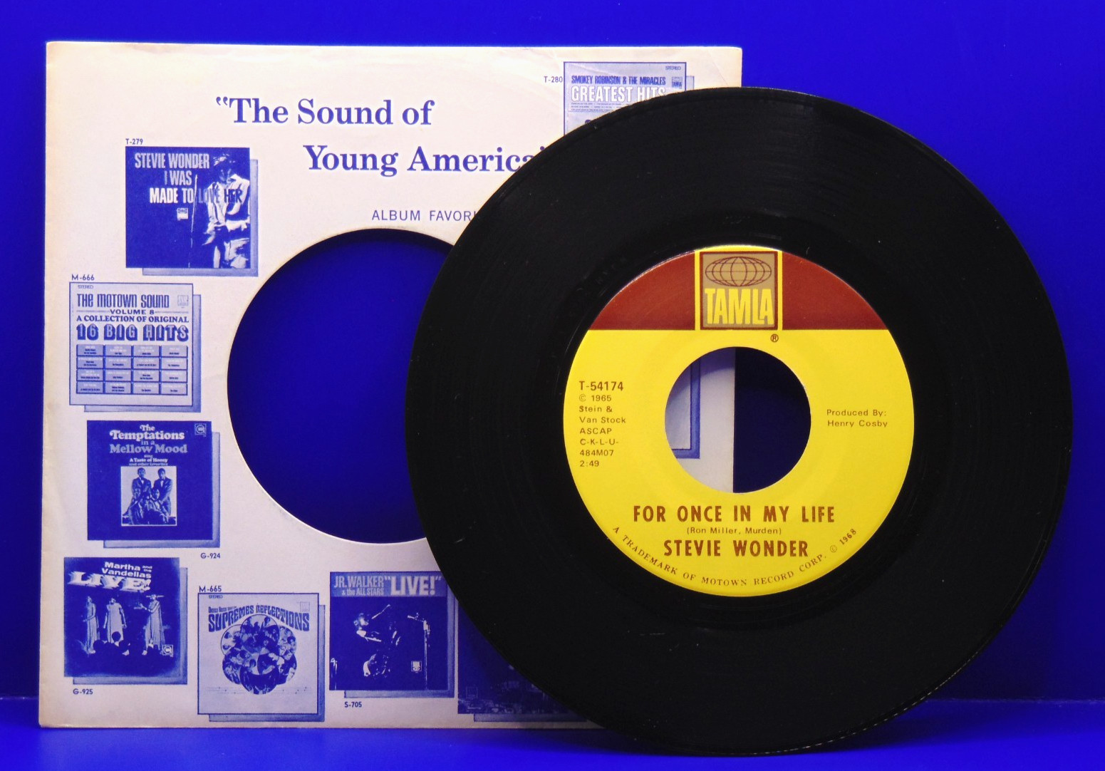 STEVIE WONDER For Once In My Life 45 RPM TAMLA 54174 NEAR MINT