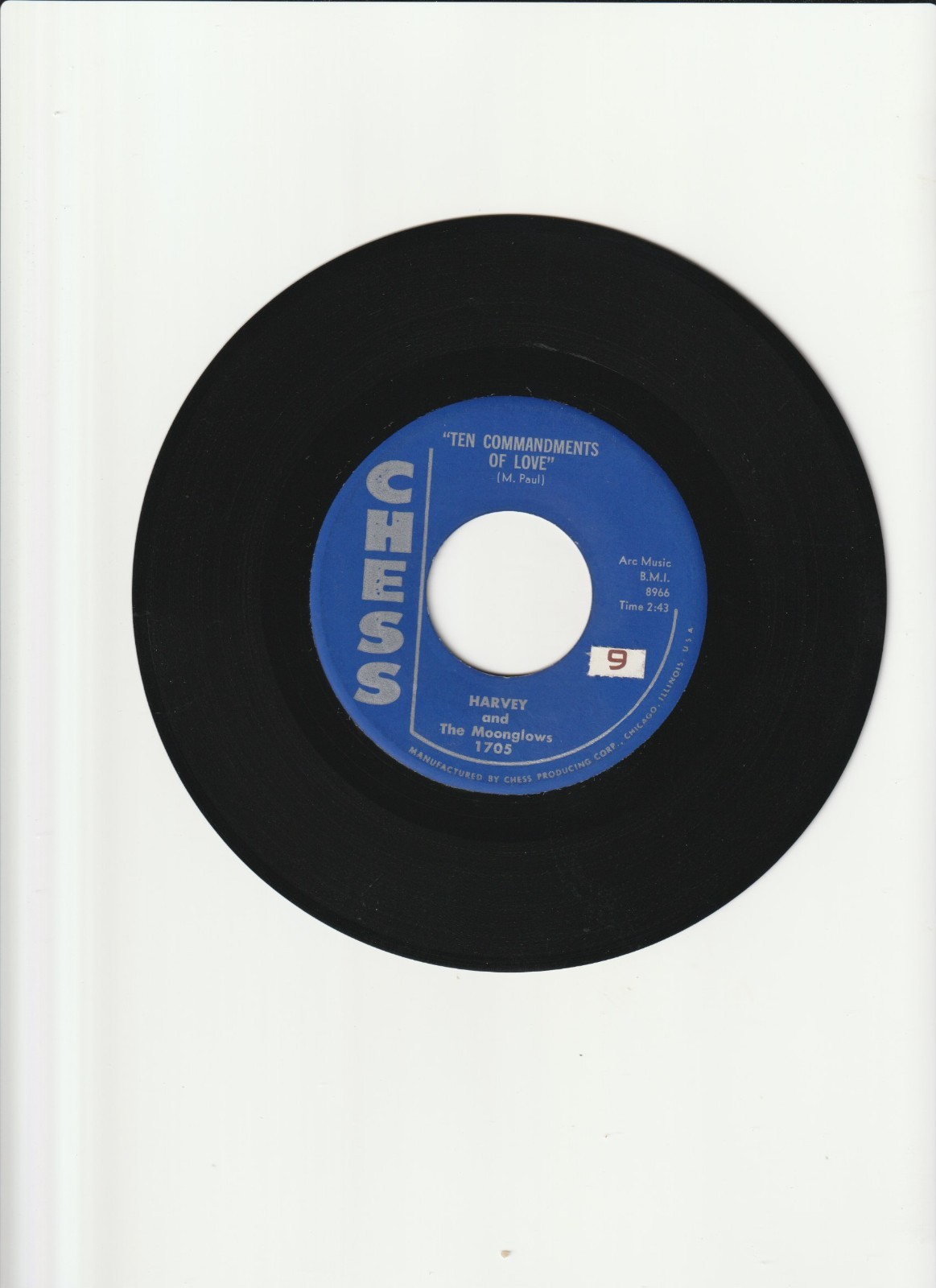“Ten Commandments of Love” / “Mean Ole Blues” Moonglows on Chess…Excellent