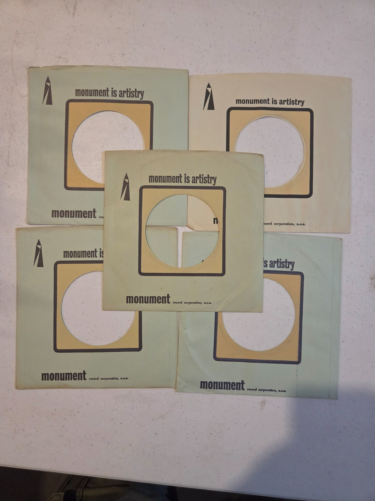 MONUMENT RECORDS (5) original company sleeves nice shape