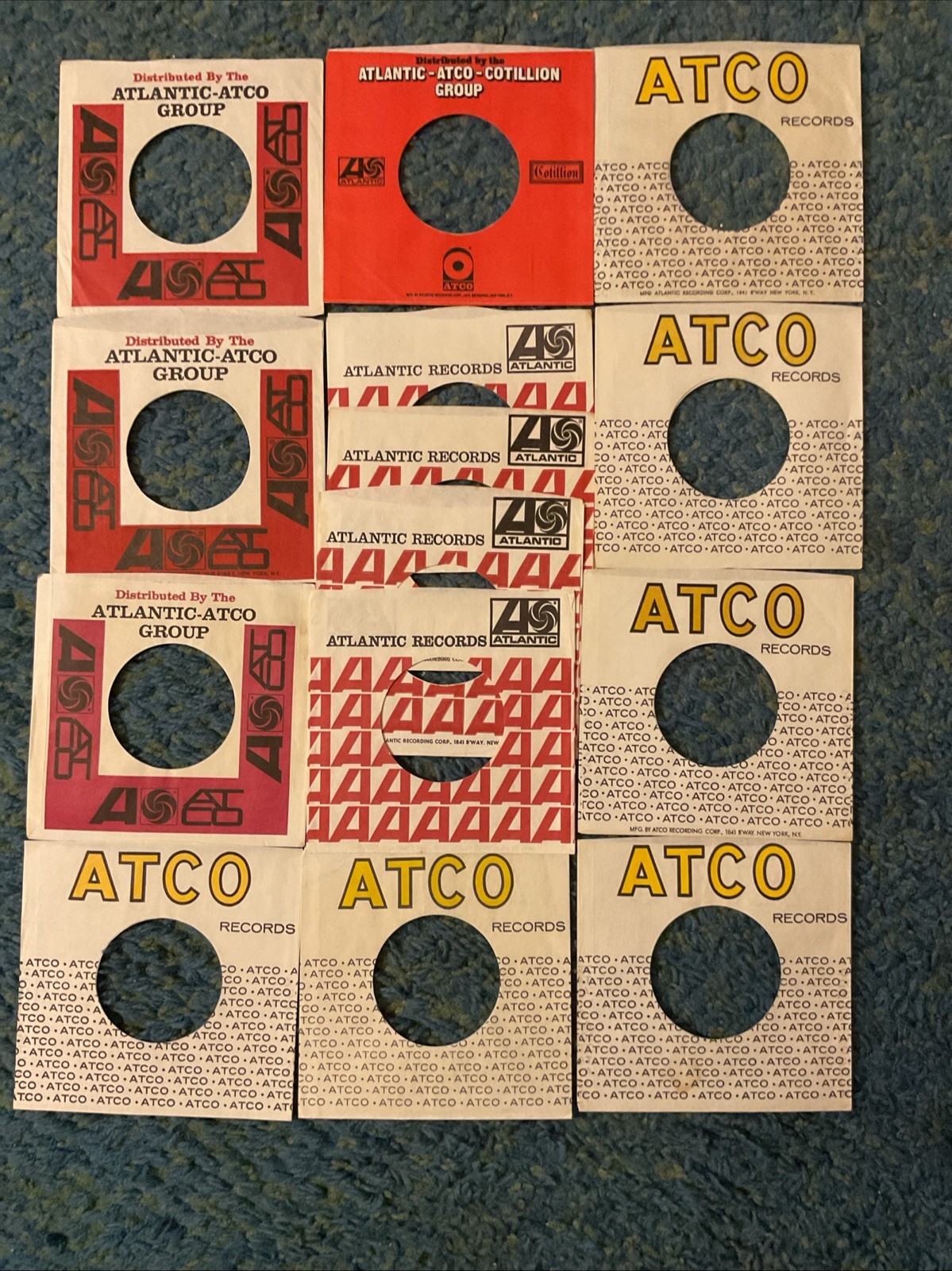 45 RPM 7″ RECORD CO, SLEEVES ( 14 )- Atlantic/Atco /Cotillion SLEEVES ONLY