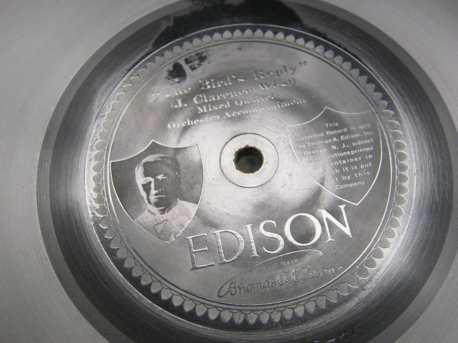 Because You’re Mine Edison Diamond Disk 82041 1913 w/track listed sleeve