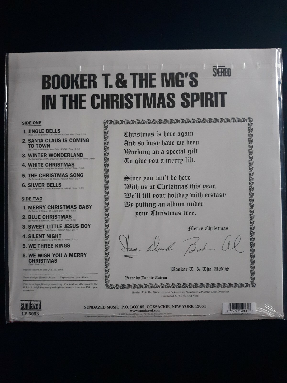 Booker T. & The MG’s In The Christmas Spirit 2019 B & N LtdEd Colored Vinyl New