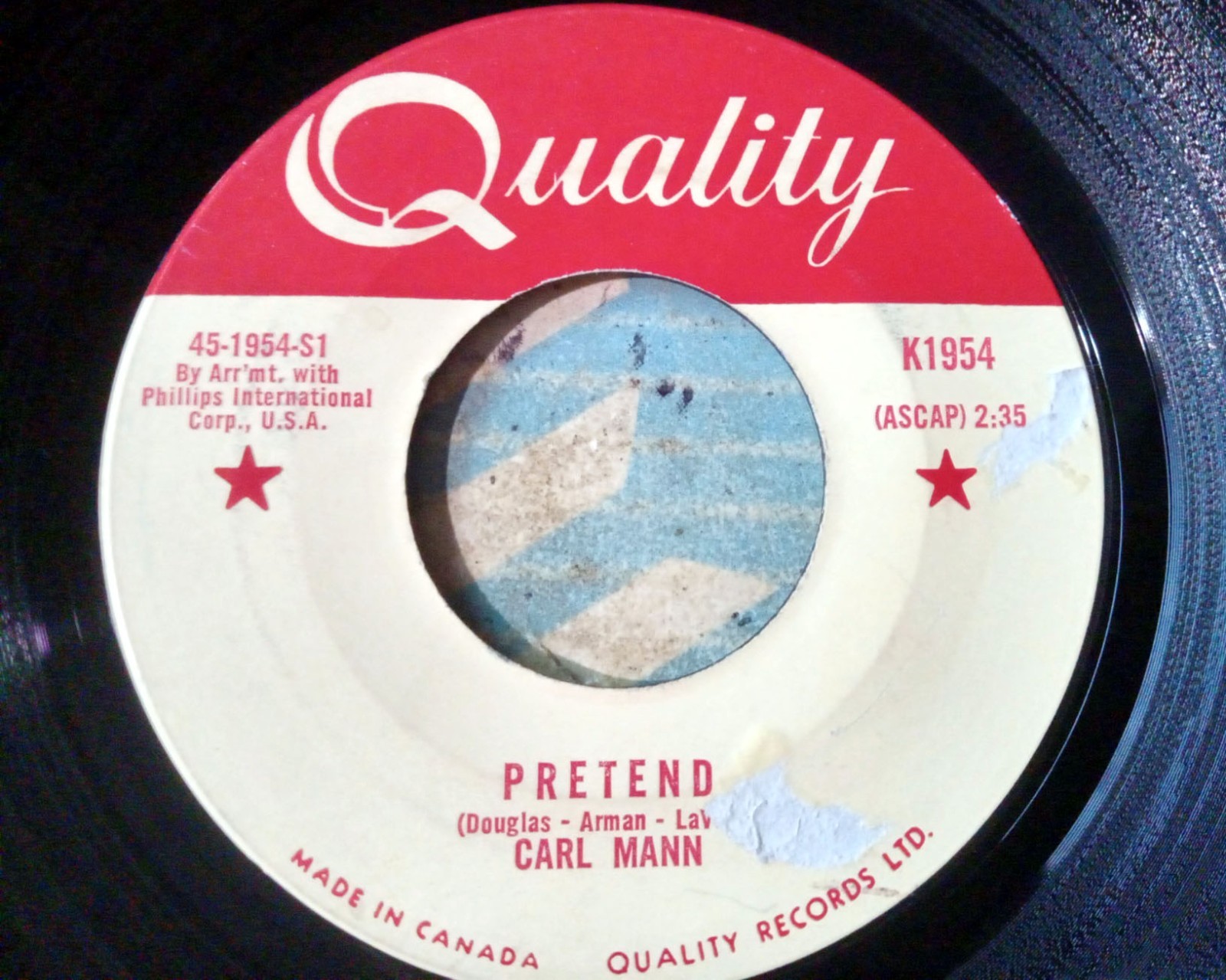 Carl Mann – Pretend / Rockin’ Love – Quality 1954 – Canada 🎸Cool 🎸