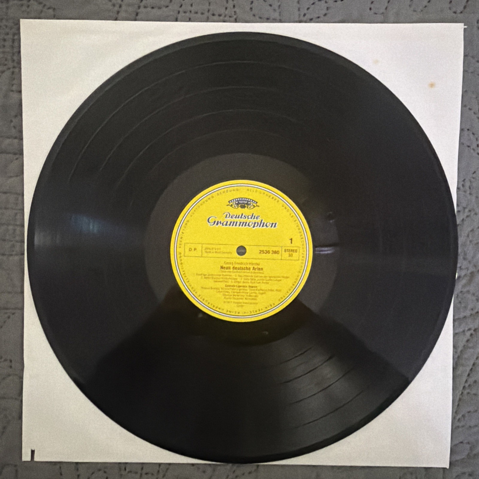 Georg Friedrich Händel Neun Deutsche Arien LP 1977 Deutsche Grammophon 2536 380