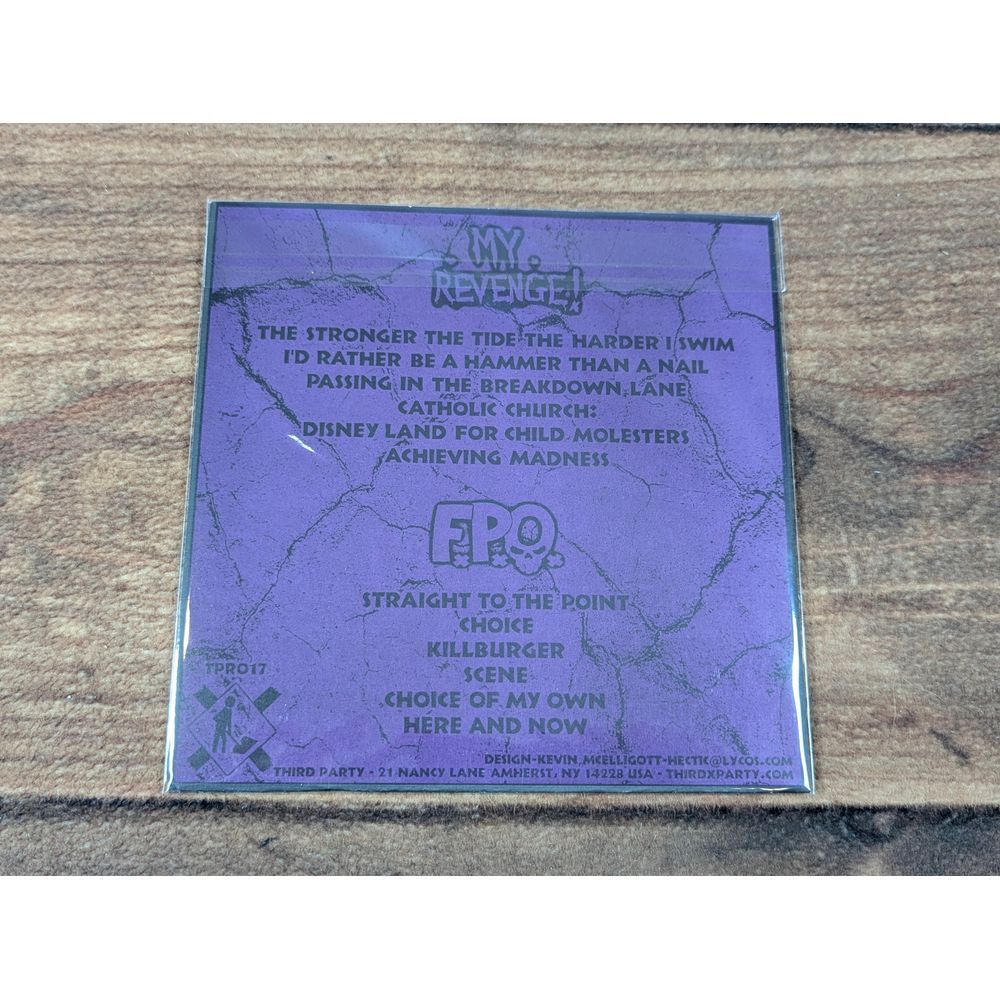 My Revenge Pink Vinyl Record Hardcore Punk Straight Edge Limited Edition 7 inch