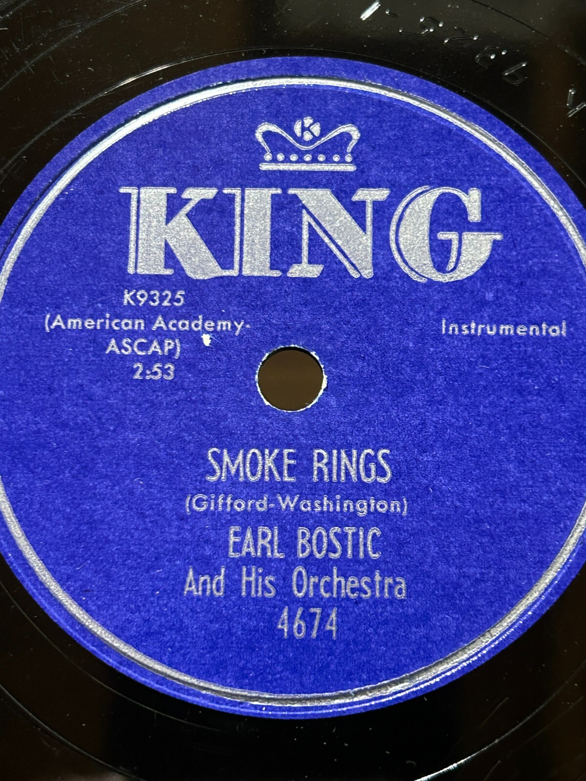 Earl Bostic – King 78RPM – Smoke Rings / Deep Purple