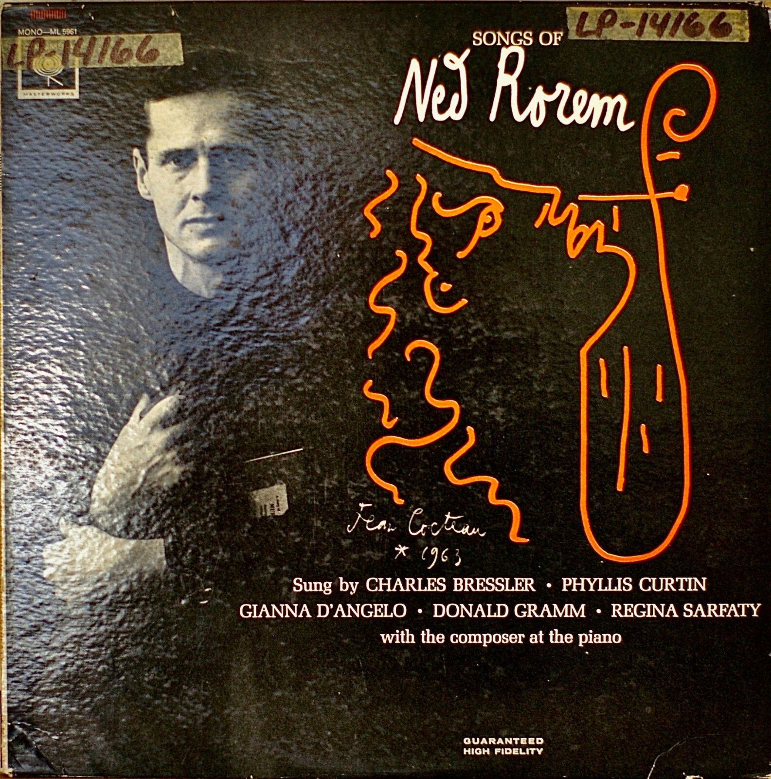 SONGS OF NED ROREM-M1965LP MONO “2-EYE” w/TEXT INSERT ROREM, PIANO