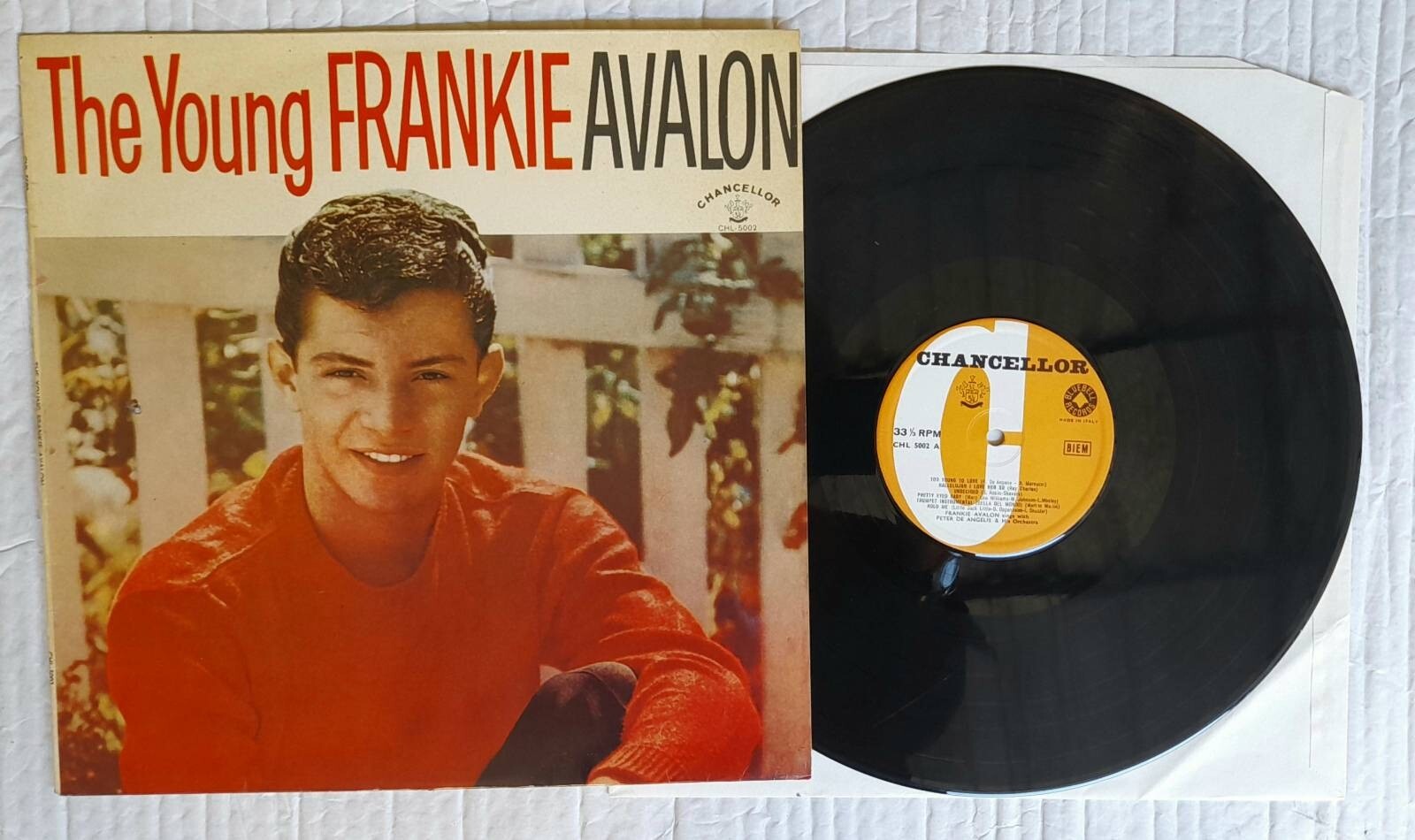 FRANKIE AVALON THE YOUNG CHANCELLOR ITALY LP EXCELLENT US 50’S POP ROCK’N’ROLL