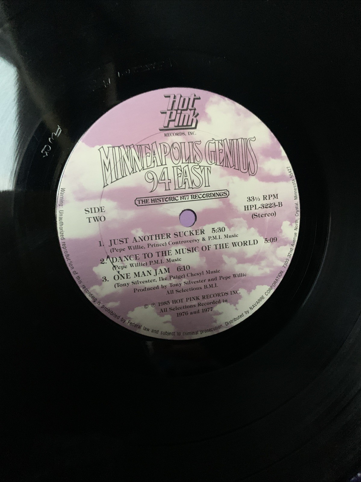 East Minneapolis Genius -1977 Recordings, 1985 Hot Pink Records VG+ Vinyl