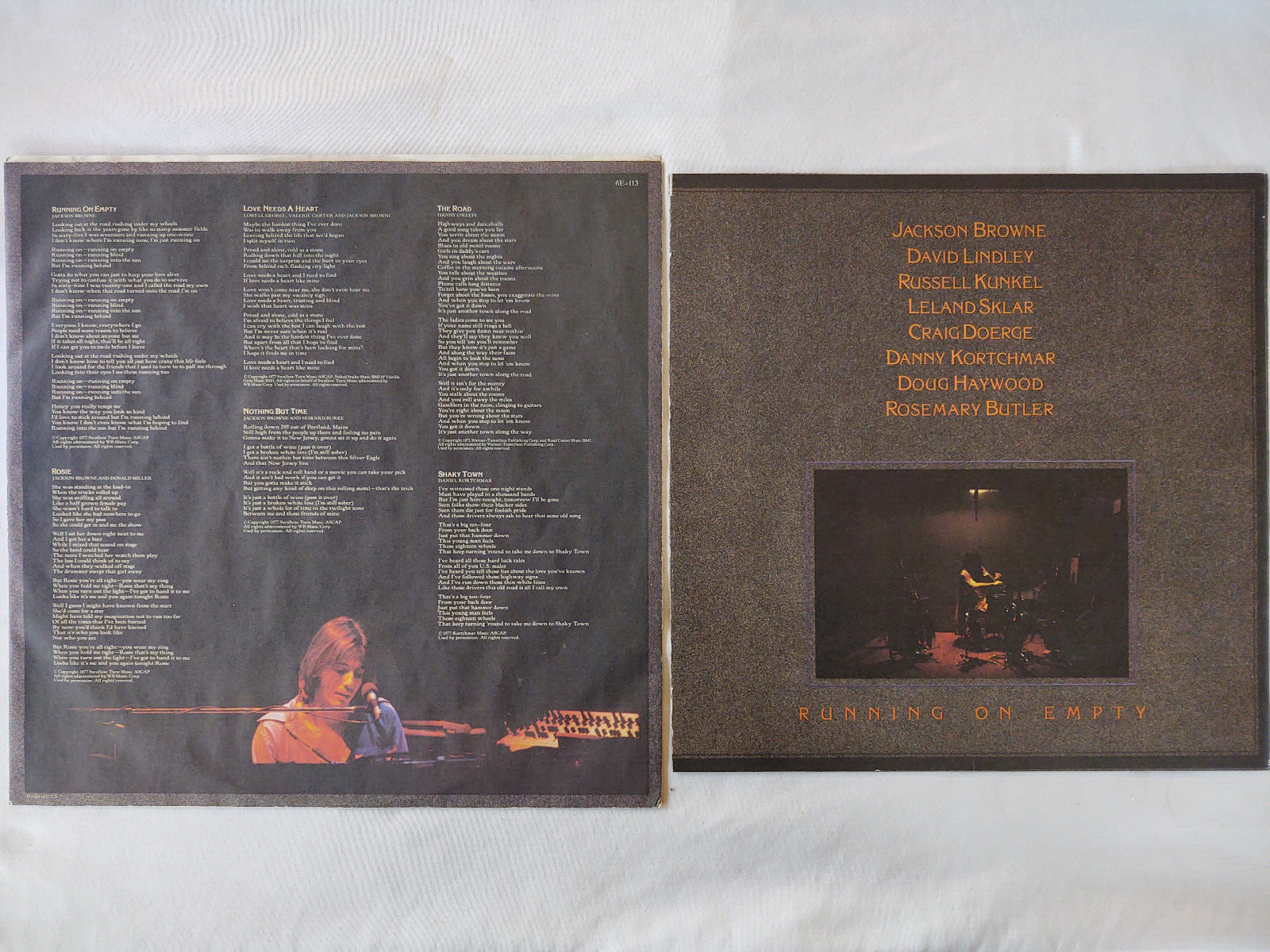 Jackson Browne – Running On Empty LP 1977 Orig edition Asylum 6E-113 VG+/VG+