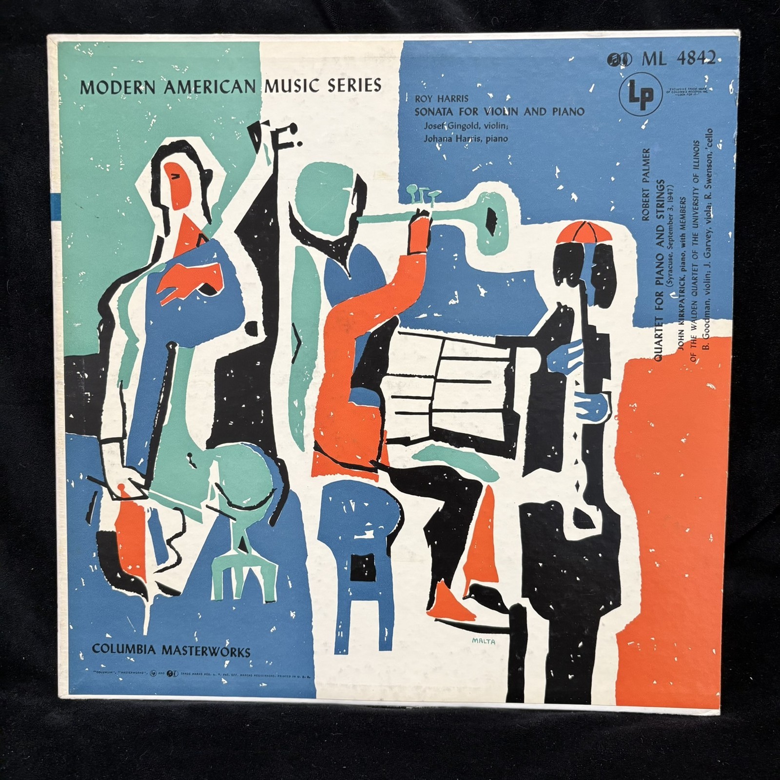 JOSEF GINGOLD violin – ROY HARRIS Sonata PALMER Quartet COLUMBIA ML 4842 LP 1954