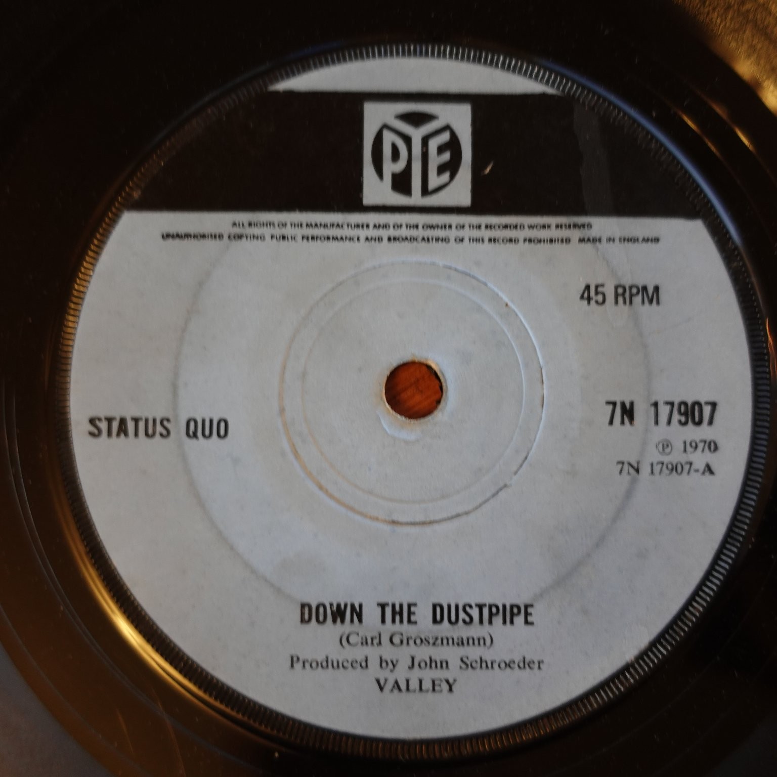 Status Quo – Down The Dustpipe 7″ Single 1970 PYE Records Rock Boogie 45 RPM