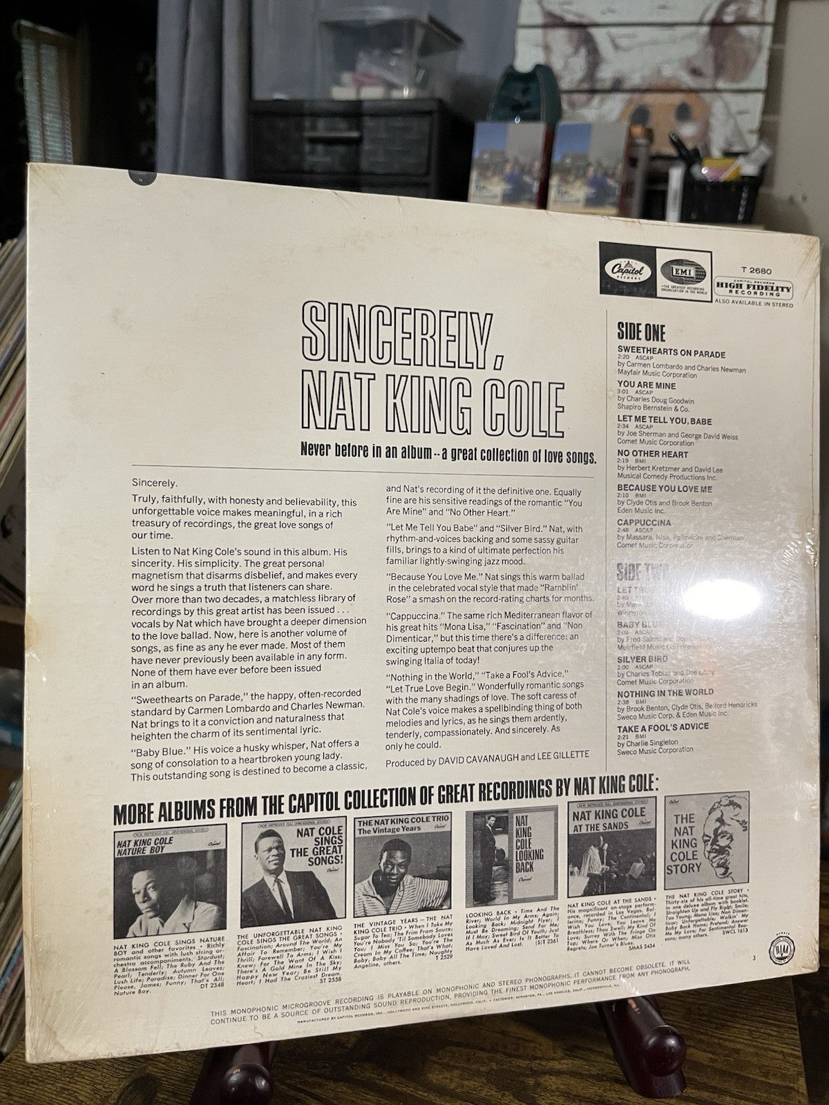 Nat King Cole Sincerely 12″ Vinyl LP Capital Records T-2680 – SEALED