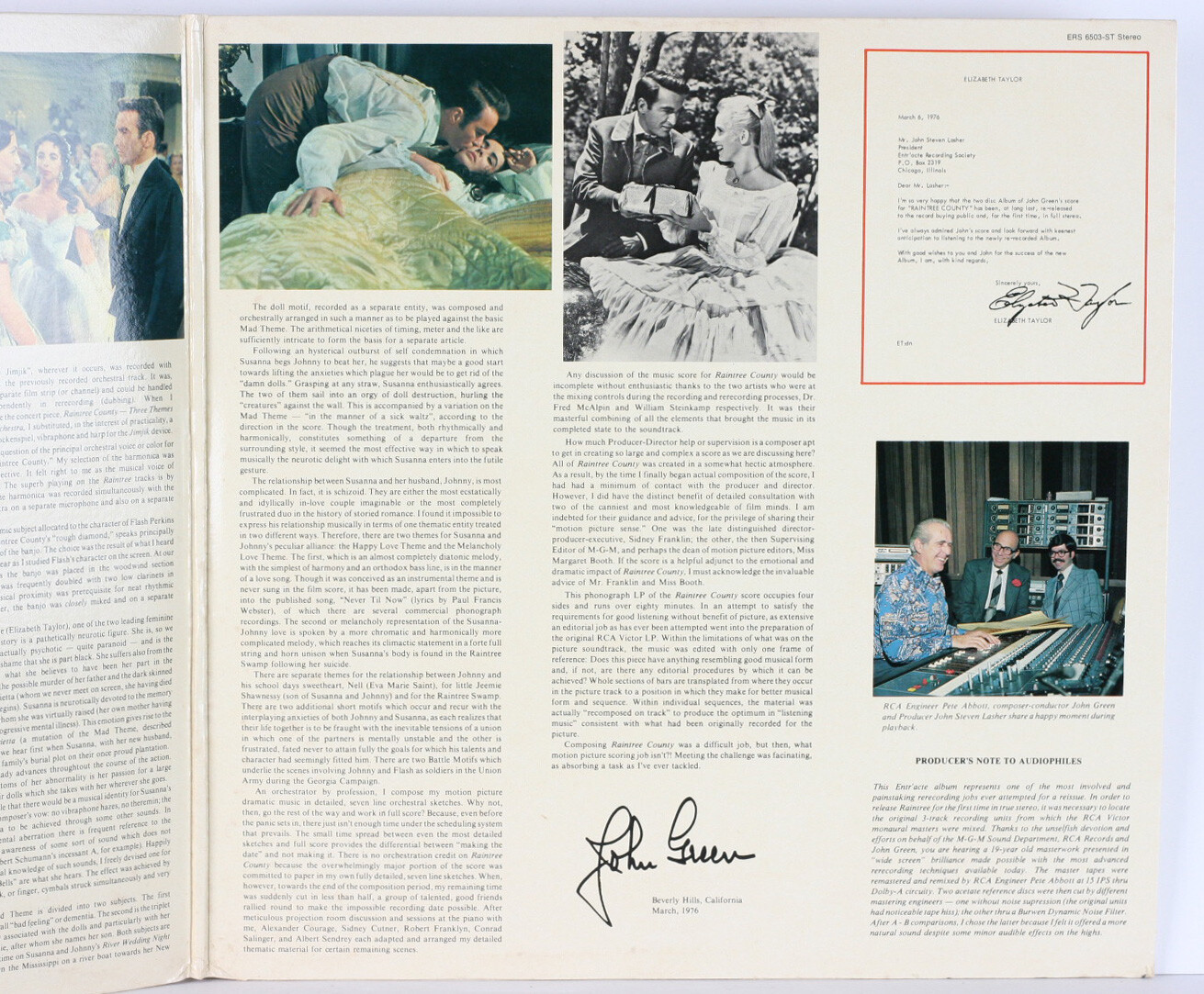 Double LP Soundtrack – RAINTREE COUNTY – Johnny Green – Entr’acte Stereo (3)