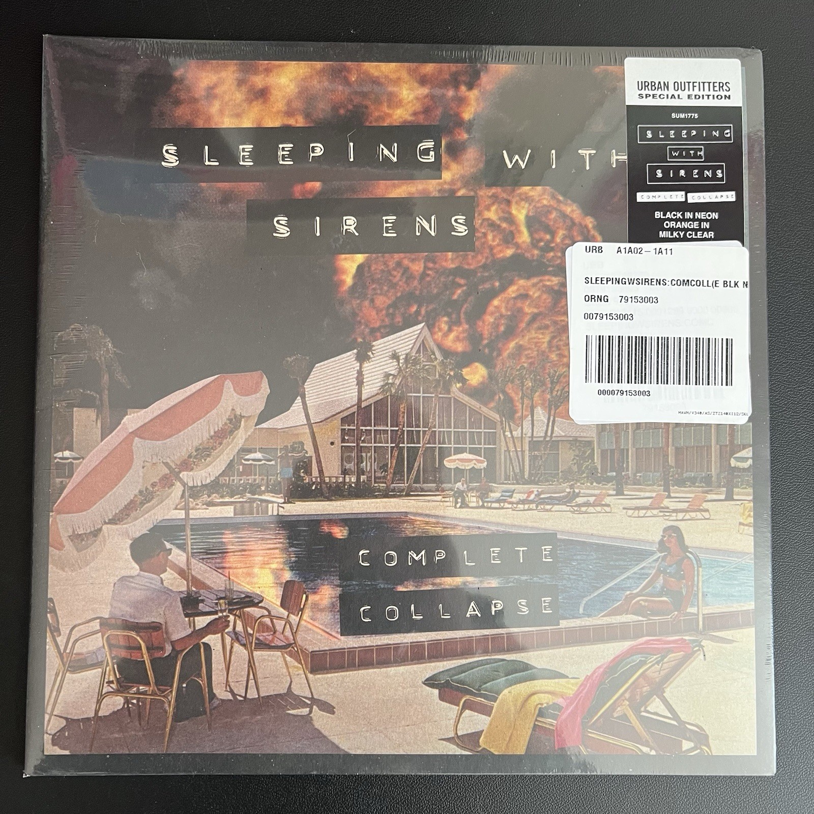Sleeping with Sirens Complete Collapse [UO New Vinyl LP] Clear, Black, Orange