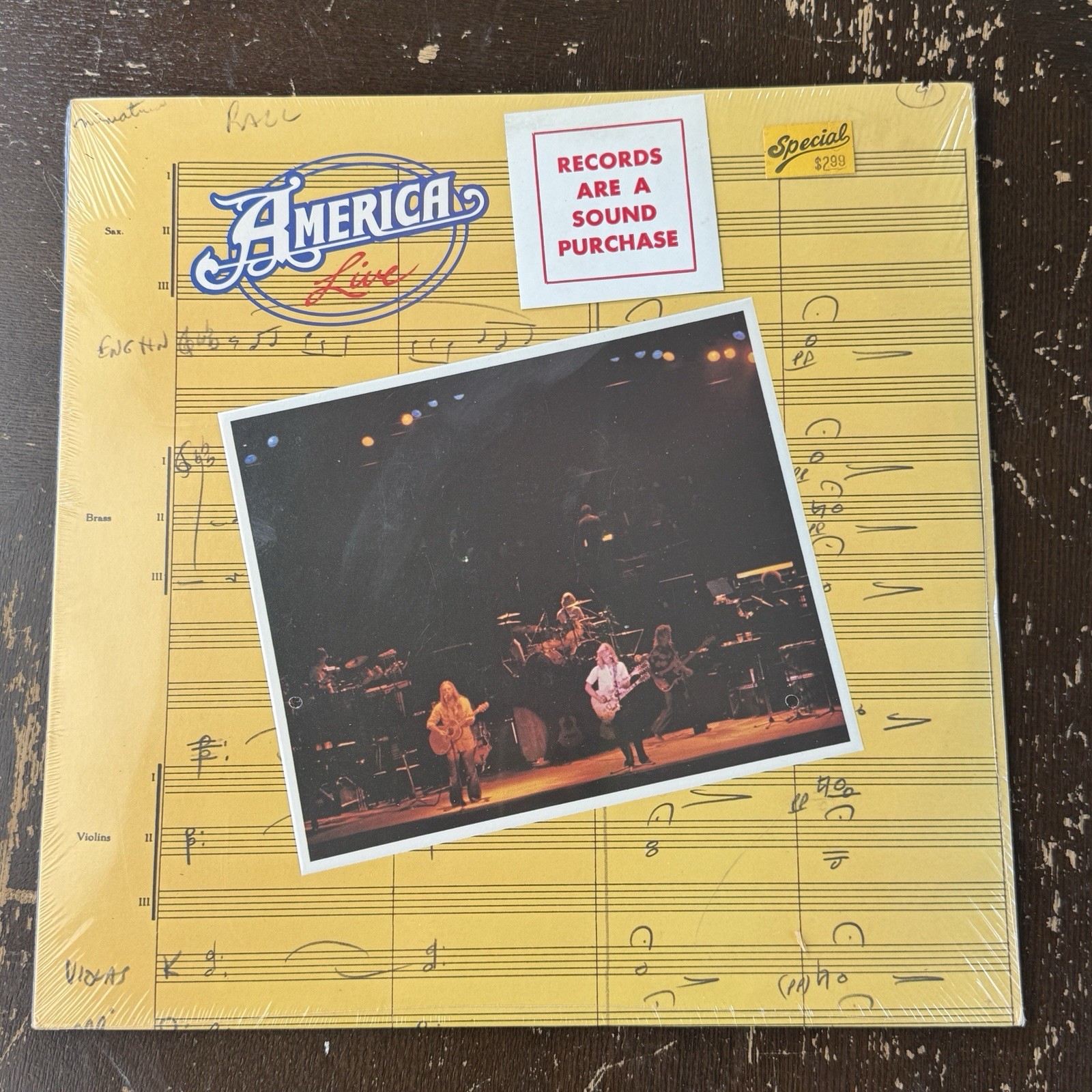 America Live Factory Sealed Lp Hype Sticker Tin Man Horse With No Name Sister