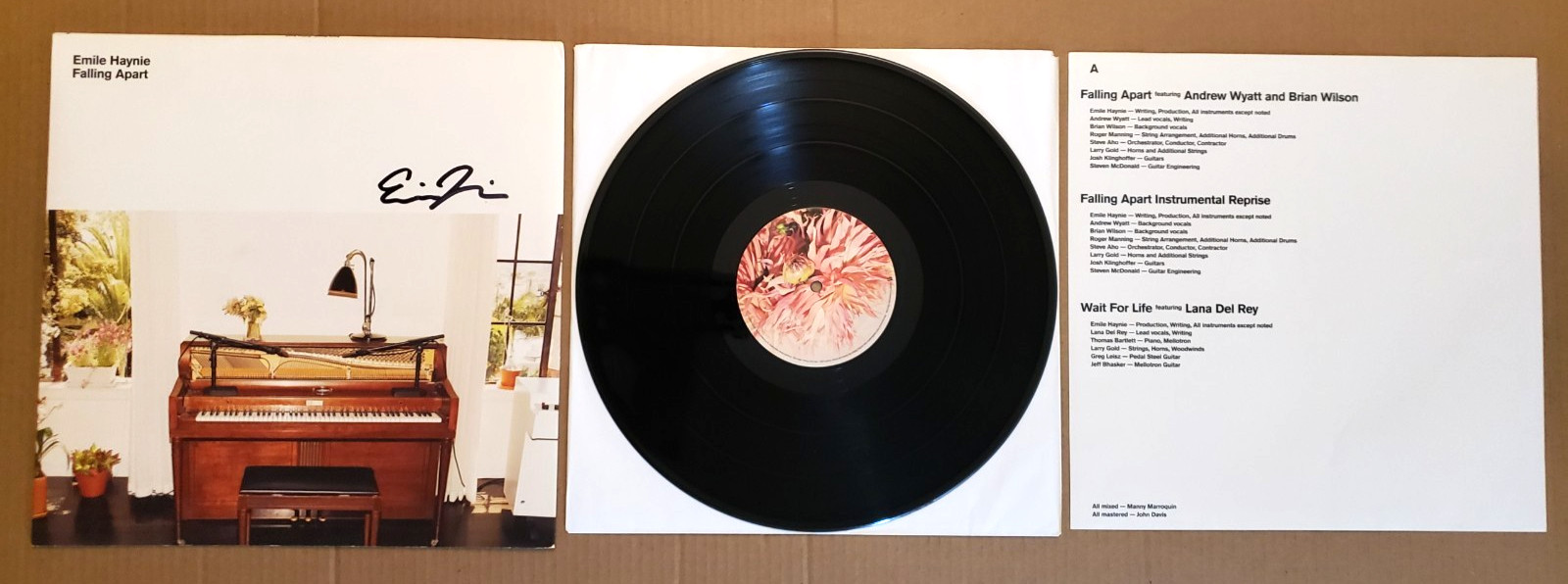 Emile Haynie~Falling Apart 2015 Vinyl #2 Signed L.Del Rey/Lykke Li UNPLAYED? VG+