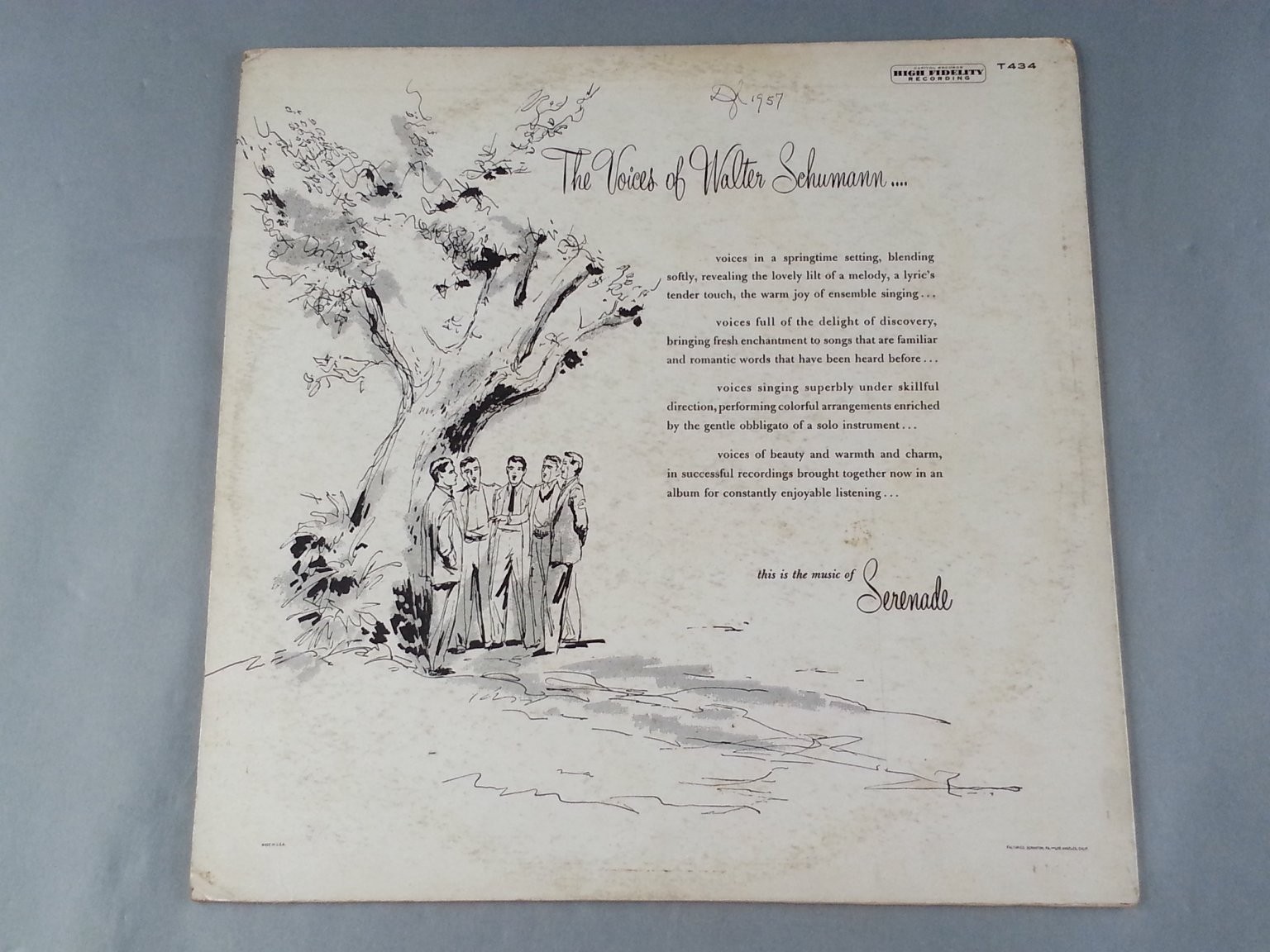 Walter Schumann – Serenade LP Record 1957 Capitol High Fidelity Vocal Pop 33 RPM