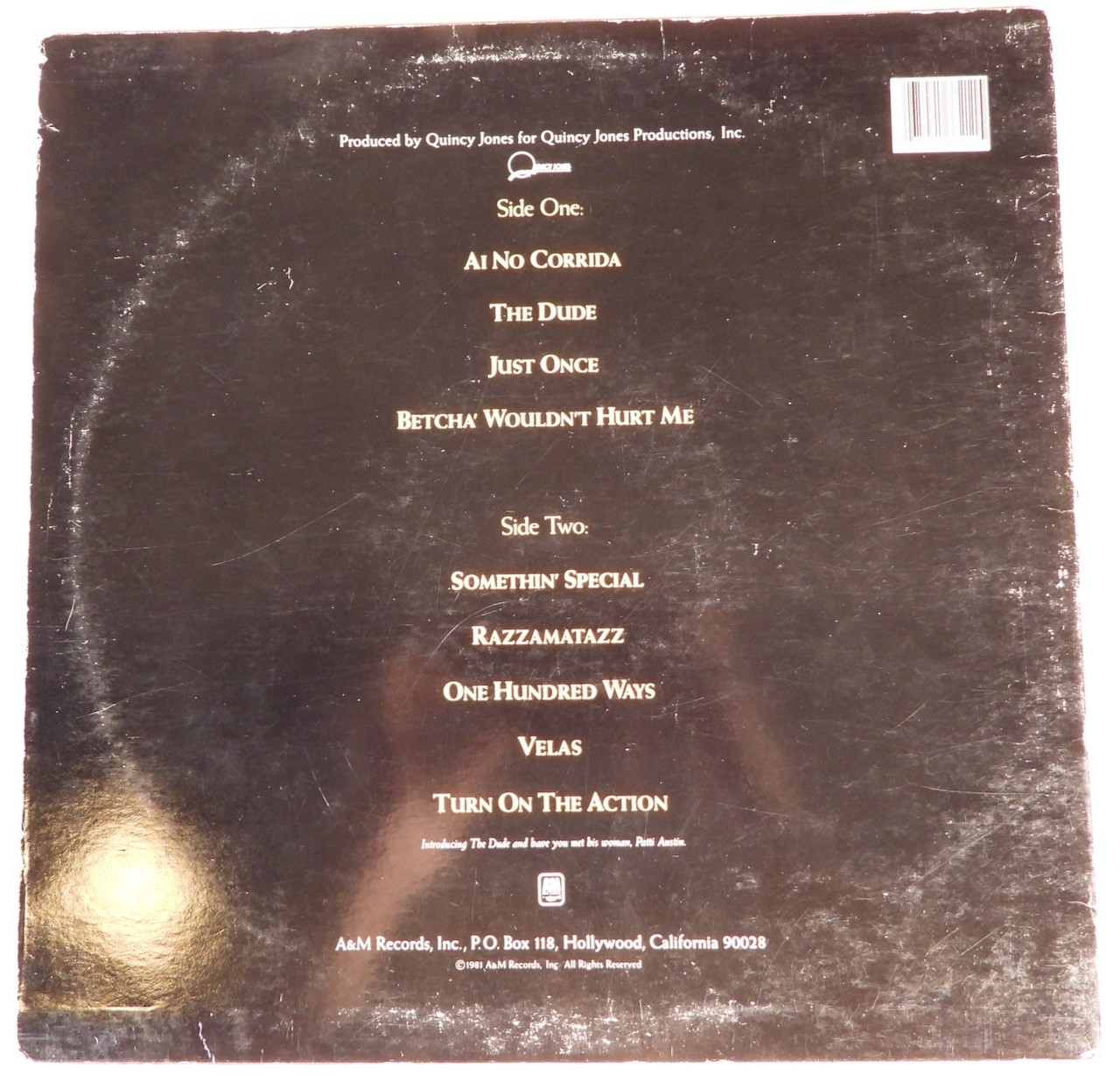 Quincy Jones ‎– The Dude LP 1981 US x-Pitman Pressing VG