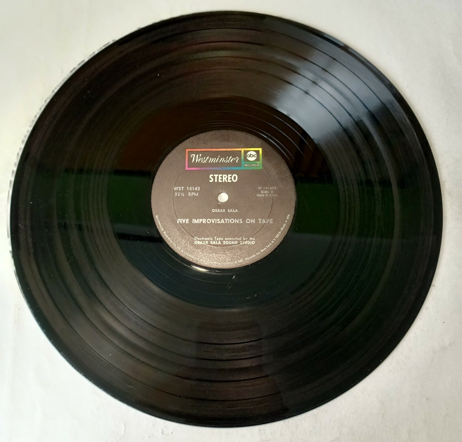 Remi Gassmann Oskar Sala Electronics 5 Improvisations Vinyl Lp 1969 EX/VG+