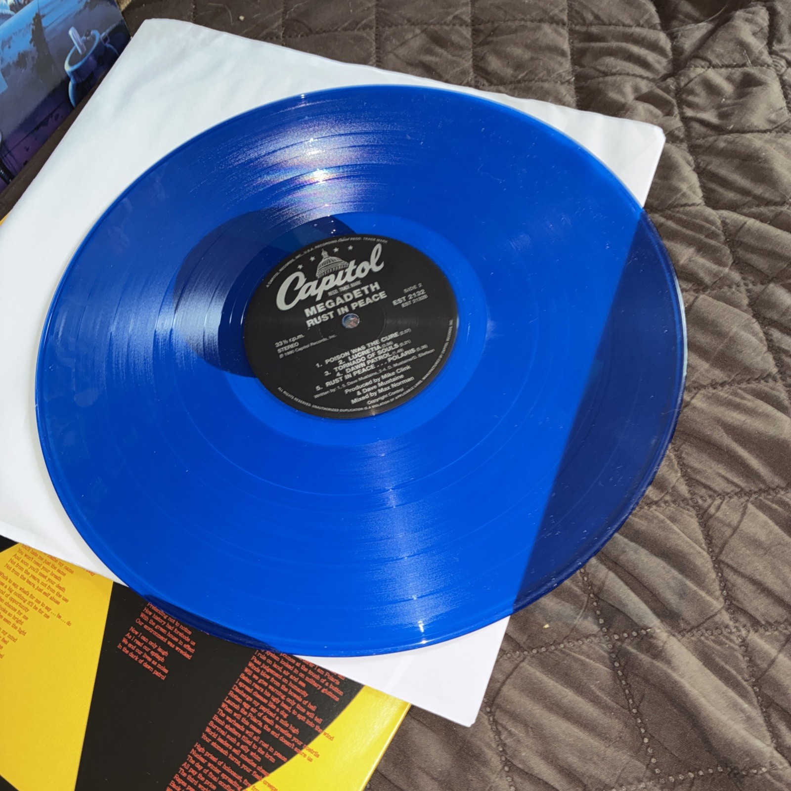 Rust in Peace by Megadeth Rare Blue Vinyl Record 2008 Capitol Ex Copy