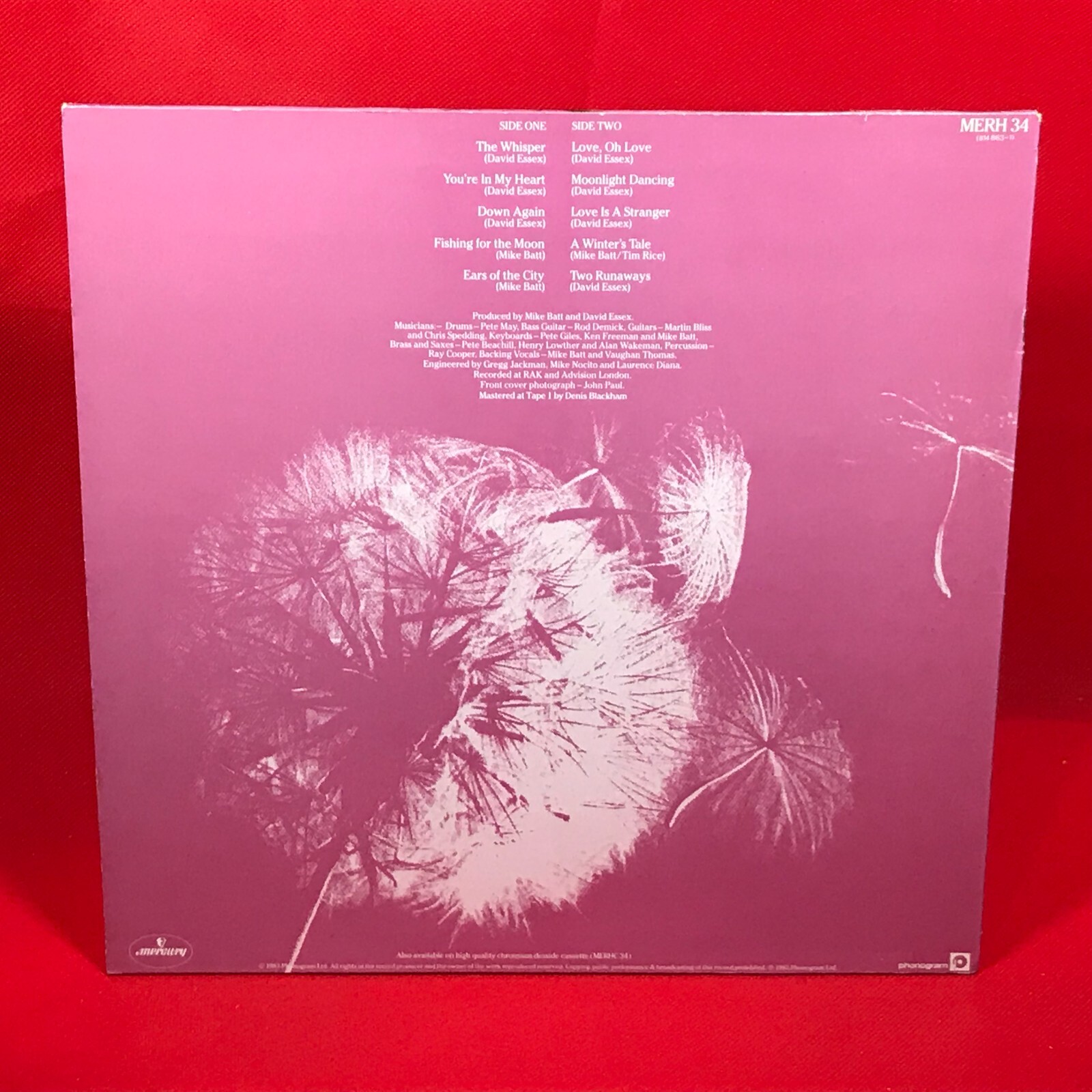 DAVID ESSEX The Whisper 1983 UK Vinyl LP A Winter’s Tale Fishing For The Moon