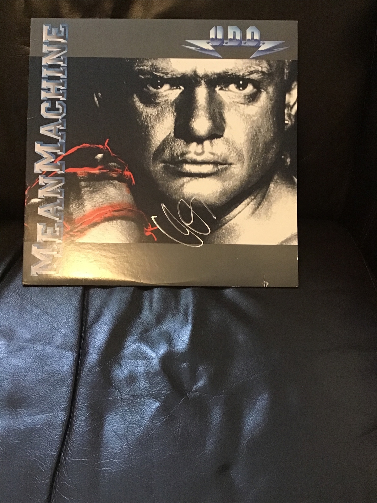 vinyl records-U.D.O.- Mean Machine – Original 1989 Pressing , Ex signed by UDO