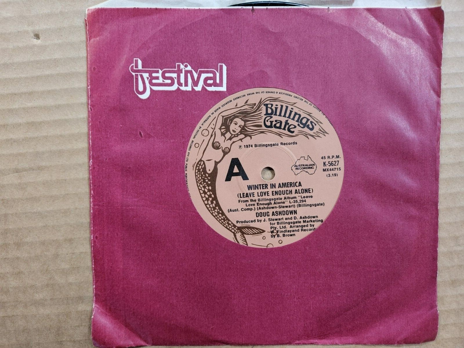 Doug Ashdown Winter in America / Skid Row- Single near mint