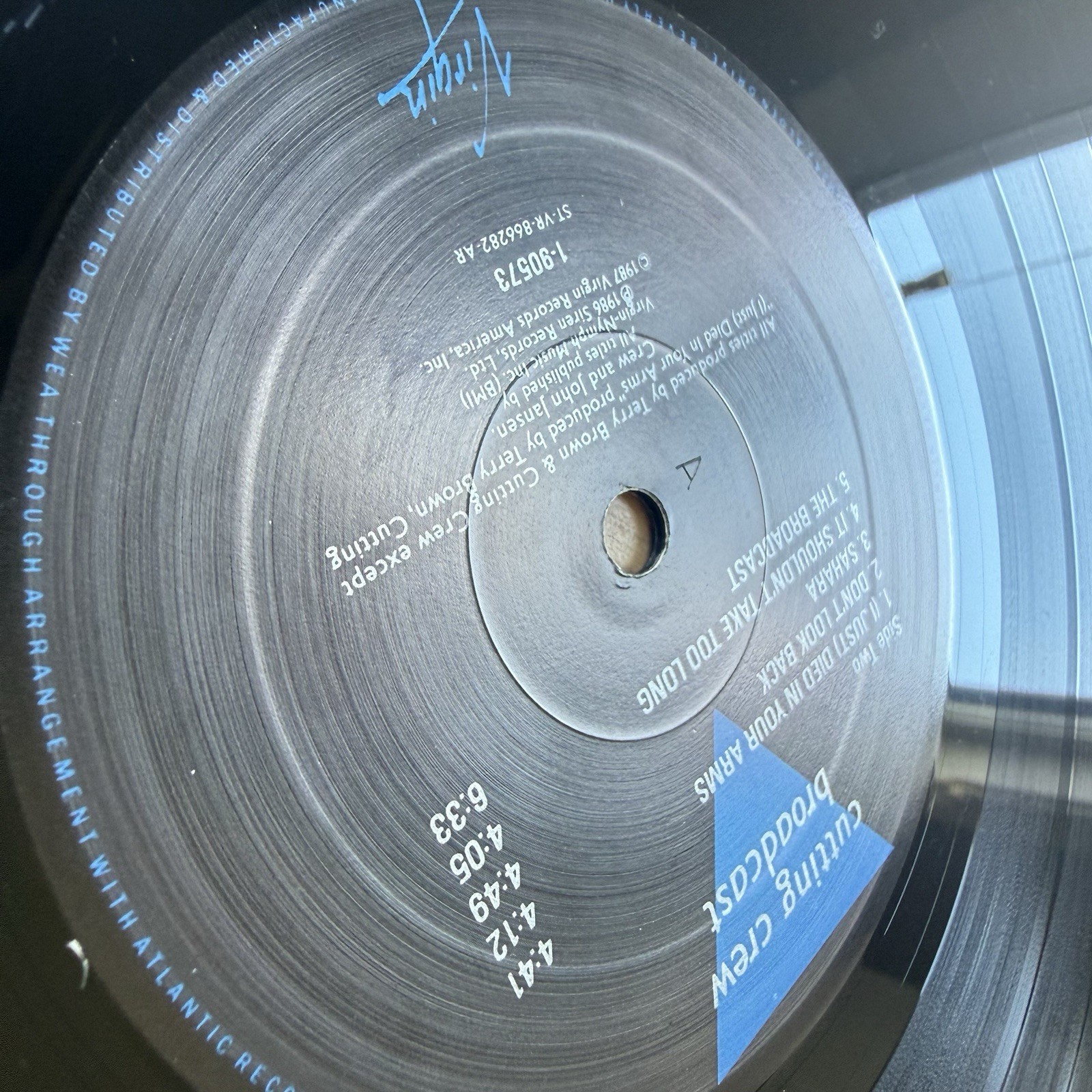 Cutting Crew Broadcast LP 1986 US Pressing Complete W/ Original Sleeve VG+
