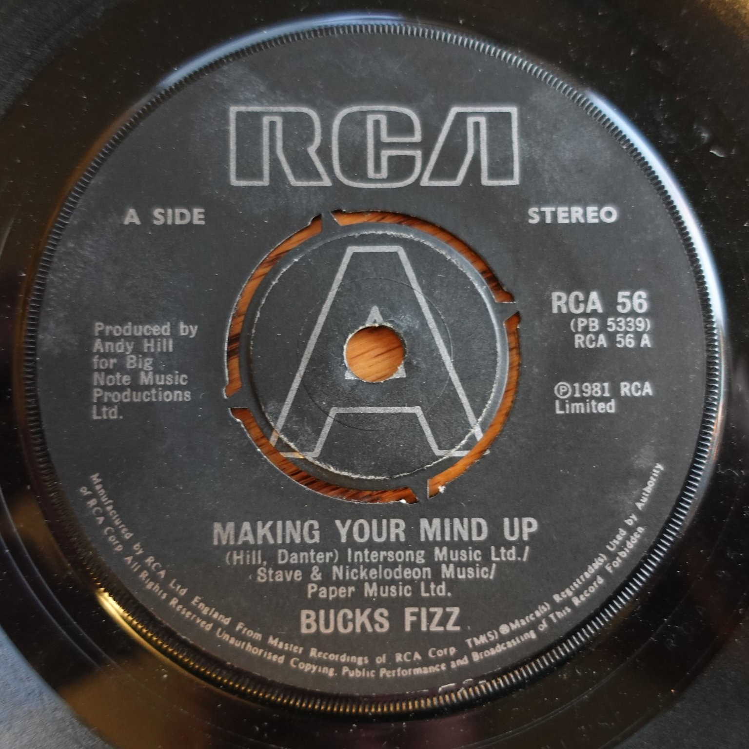 Bucks Fizz – Making Your Mind Up 7″ Single 1981 RCA Pop 45 RPM