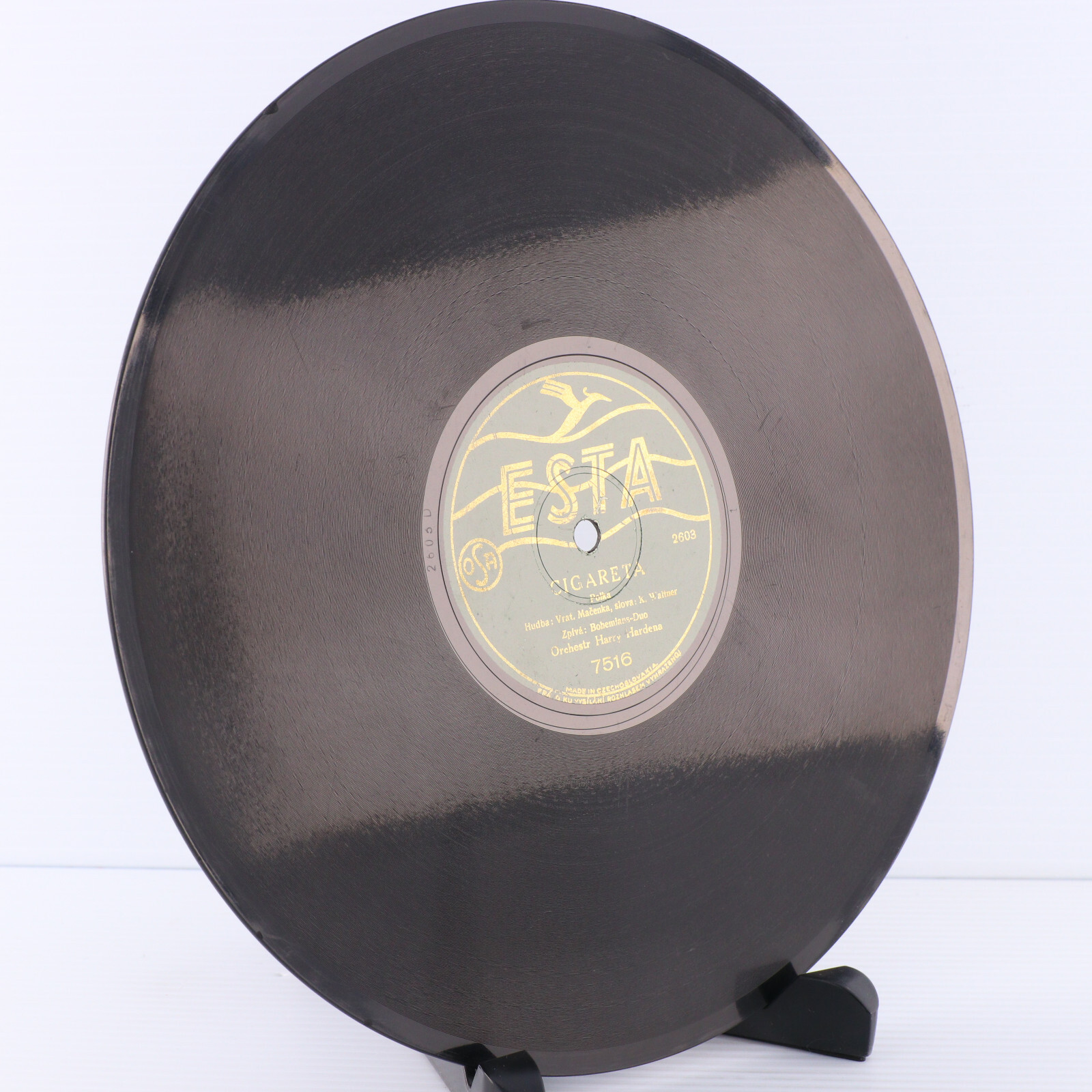 Harry Hardena – Cigareta / Jsou Nás Miliony – 10″ 78 rpm Record 7516 Czech RARE