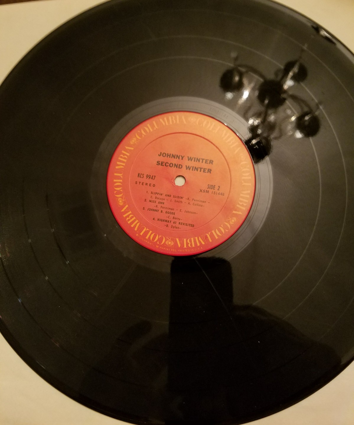 JOHNNY WINTER SECOND WINTER TWO RECORD LP WITH BLANK BACK ON SIDE FOUR