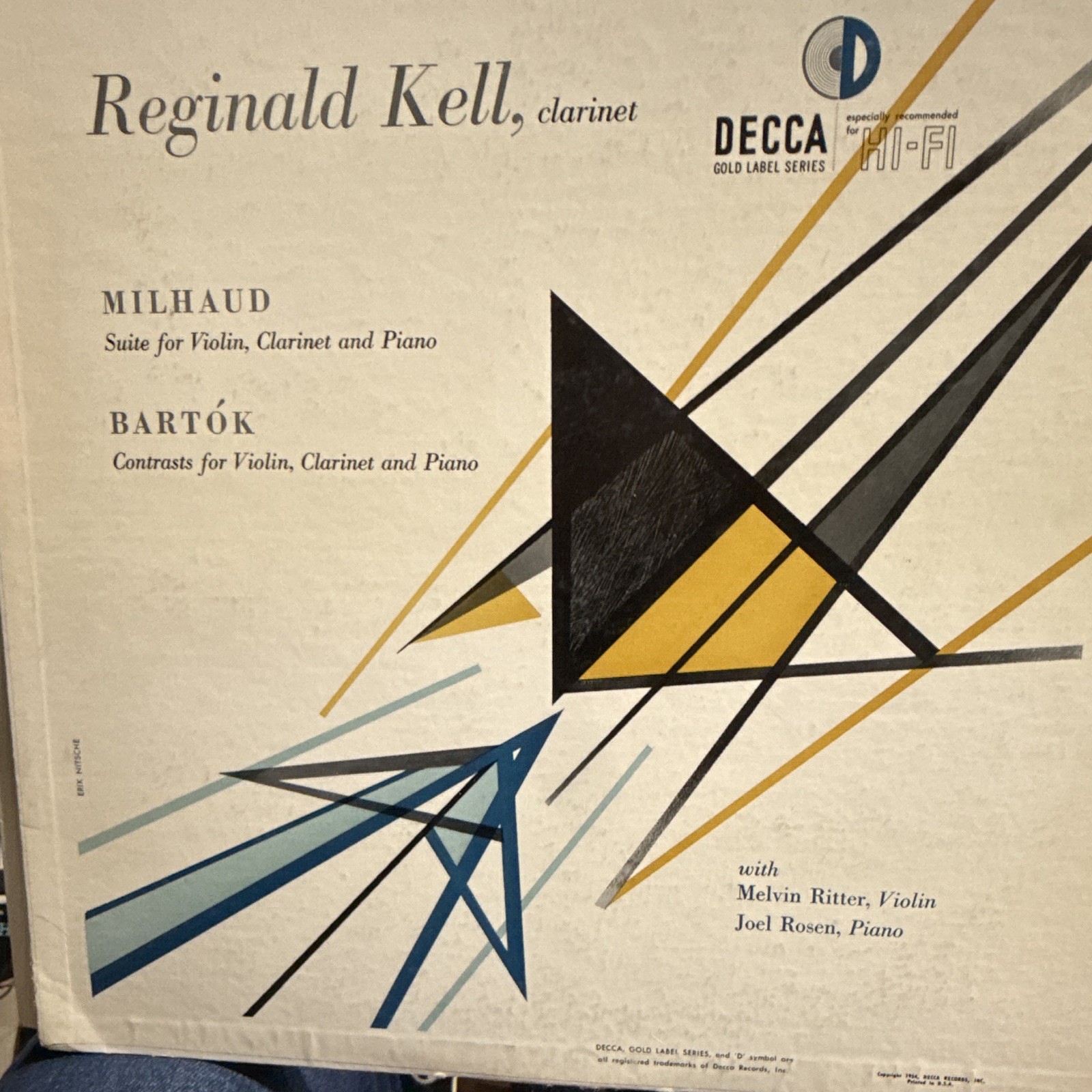 Decca Reginald Kell Milhaud Suite / Bartók Contrasts Record Classical