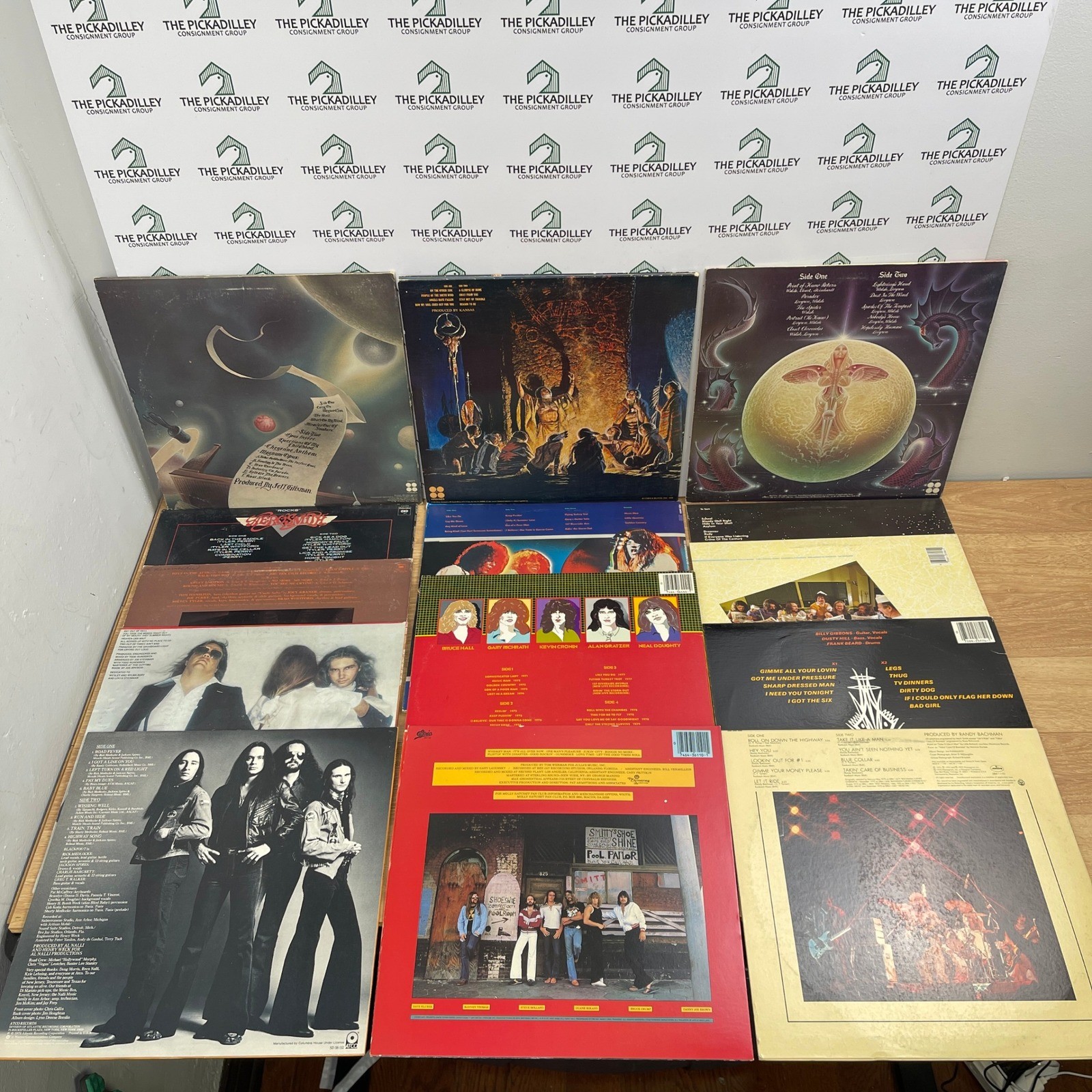 14pc Classic Rock Vinyl LP Lot Kansas Aerosmith REO Speedwagon ZZ Top Meat Loaf