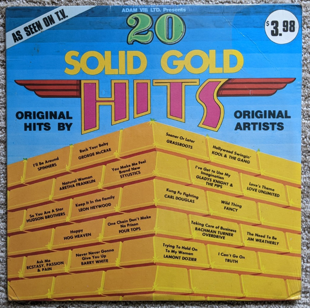 Solid Gold Hits SEALED LP: Various Artists 1975-Funk/Soul Pop – Adam VIII A8016